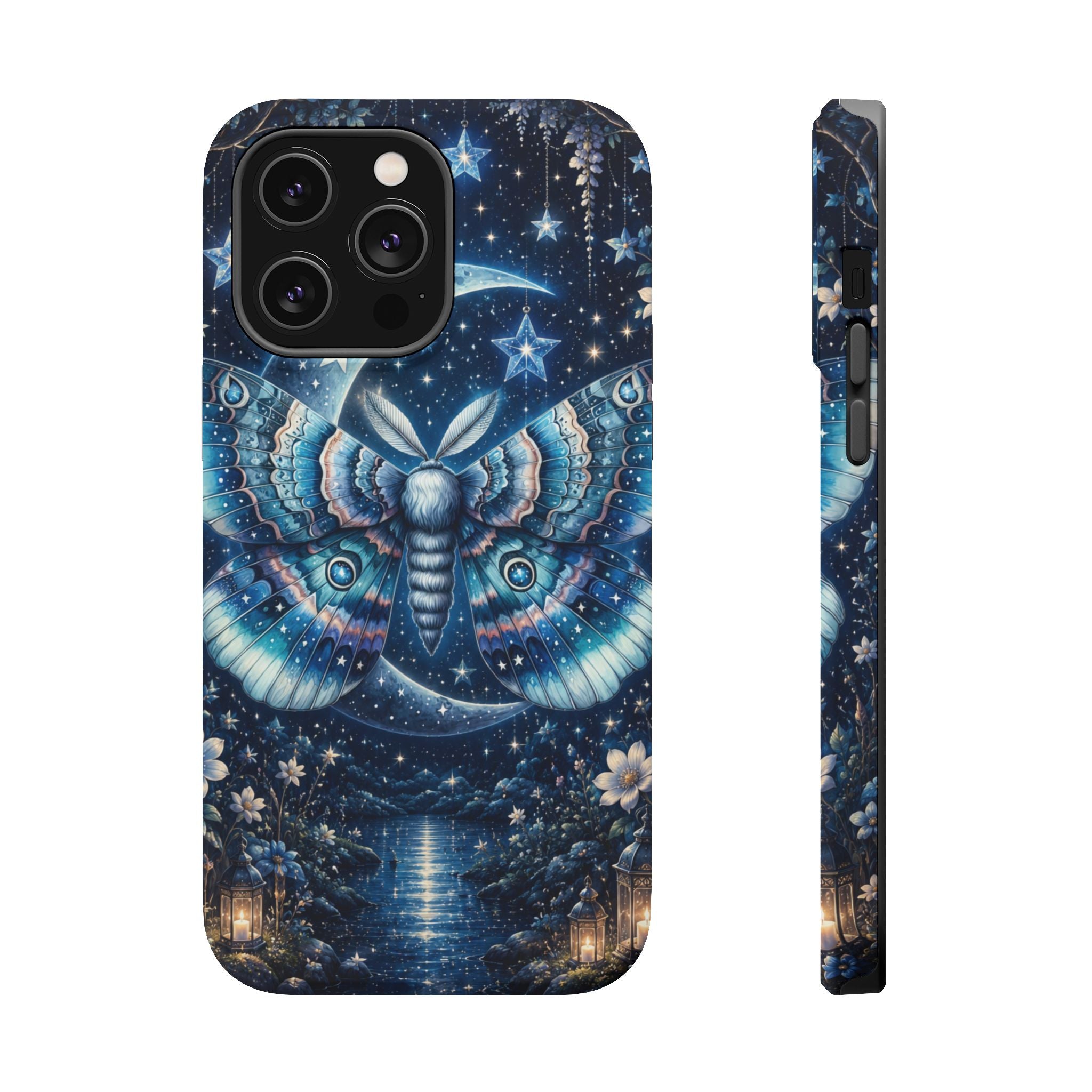 Mystic Moth Moon Phone Case – Night Sky MagSafe-Compatible Cover