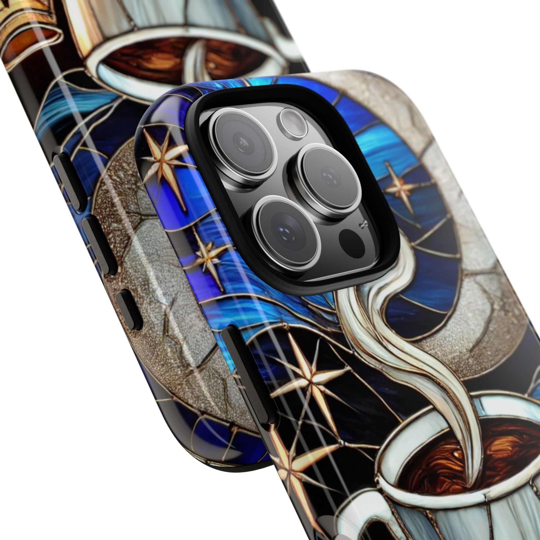 Stained Glass Coffee Phone Case – Cozy Artistic Design for Coffee Lovers