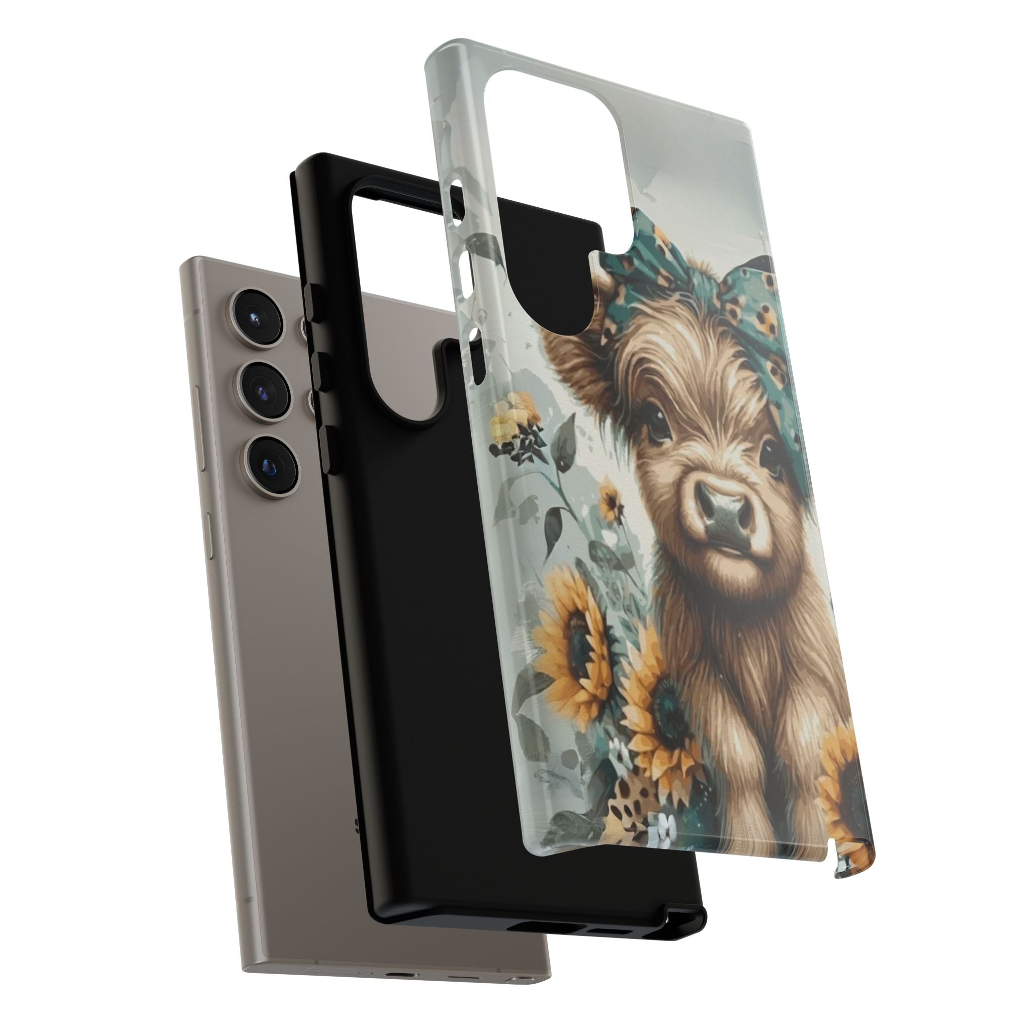 Adorable Cow Phone Case – Floral Farmhouse Design, Cute Animal Lover Gift