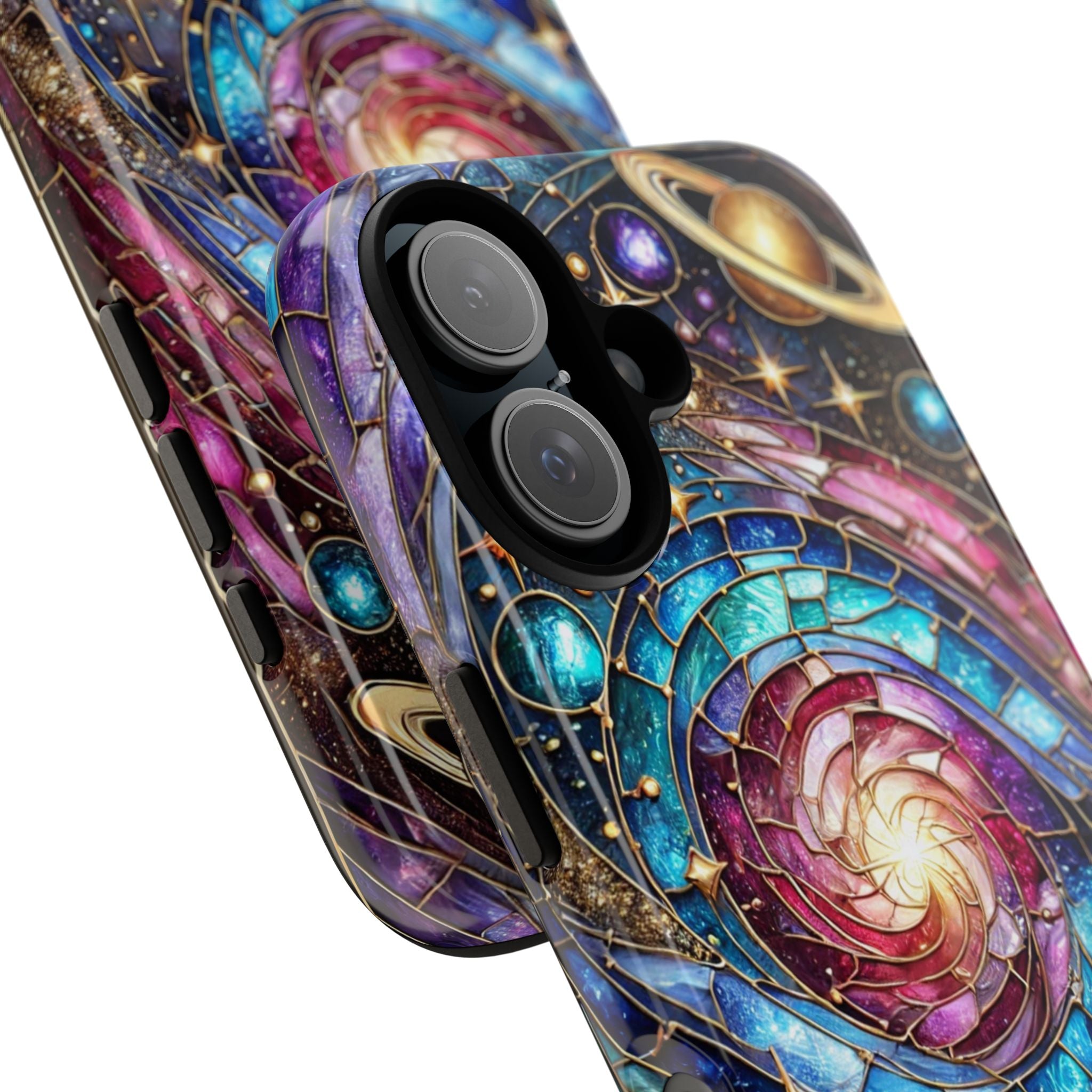 Galaxy Swirl Stained Glass Phone Case – Cosmic Celestial Cover