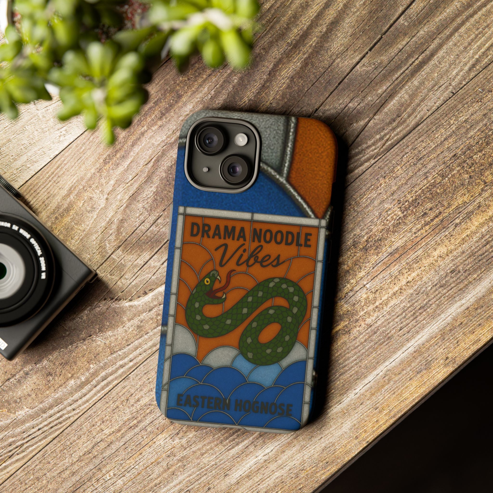 Stained Glass Snake Phone Case – Vibrant Drama Noodle Aesthetic Cover