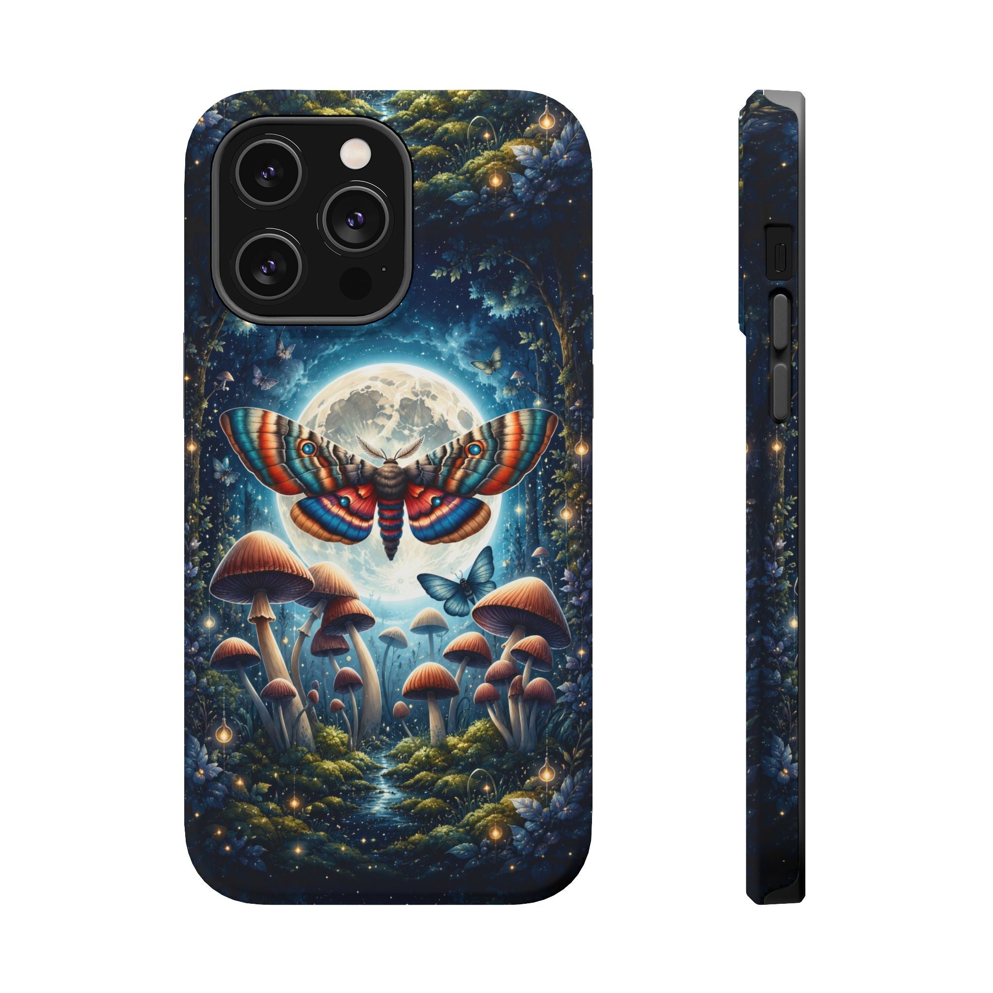 Mystic Moth Moon Phone Case – Whimsical MagSafe-Compatible Cover