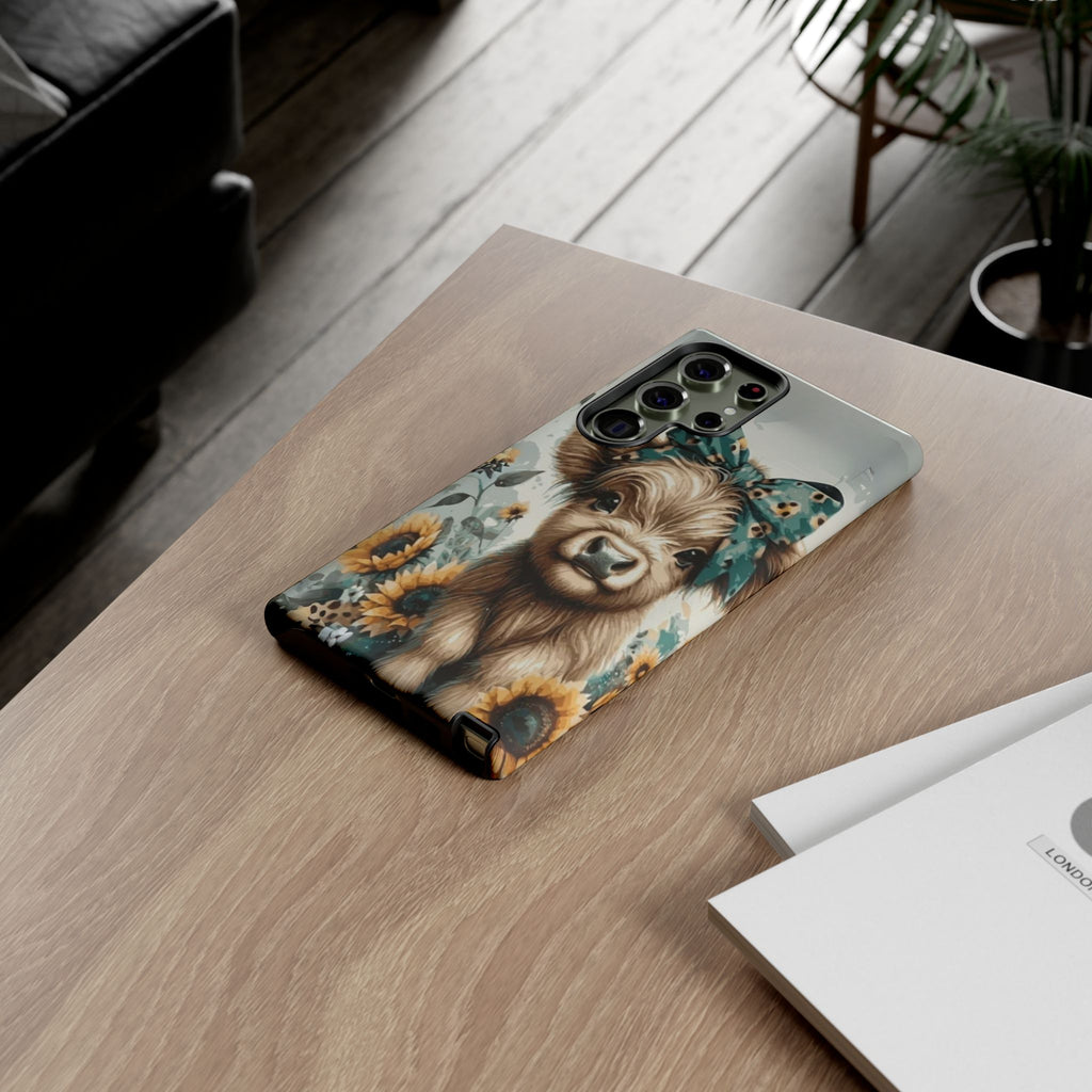 Adorable Cow Phone Case – Floral Farmhouse Design, Cute Animal Lover Gift
