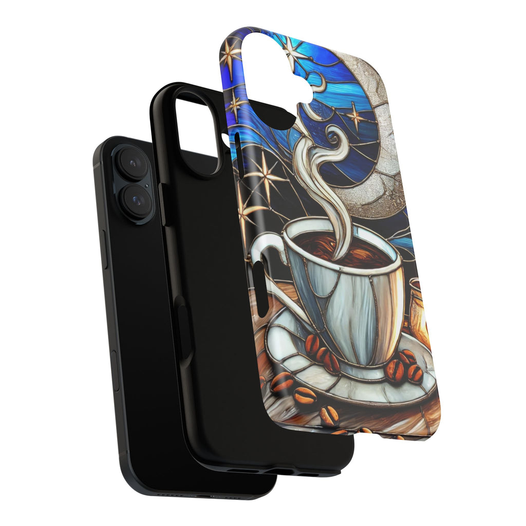 Stained Glass Coffee Phone Case – Cozy Artistic Design for Coffee Lovers