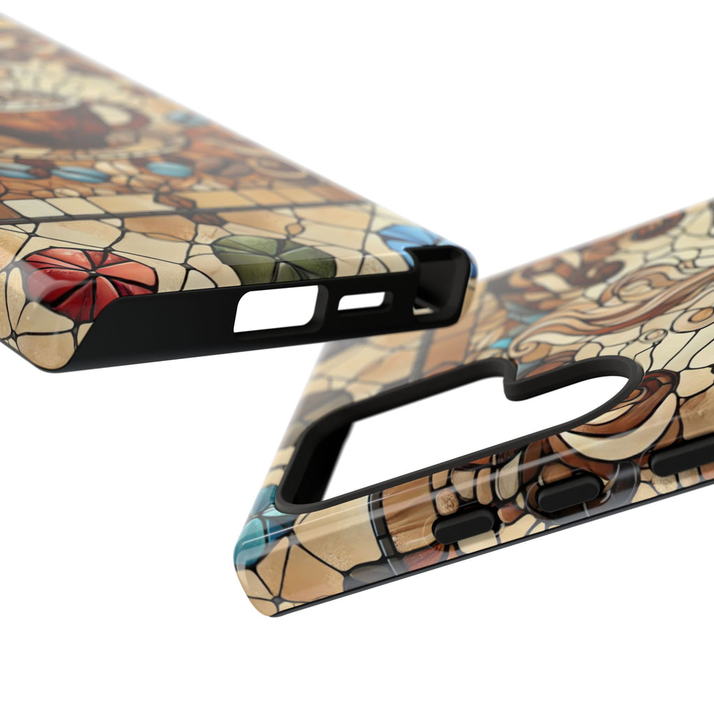 Stained Glass Coffee iPhone Case – Shockproof TPU, 3D Wrap Design