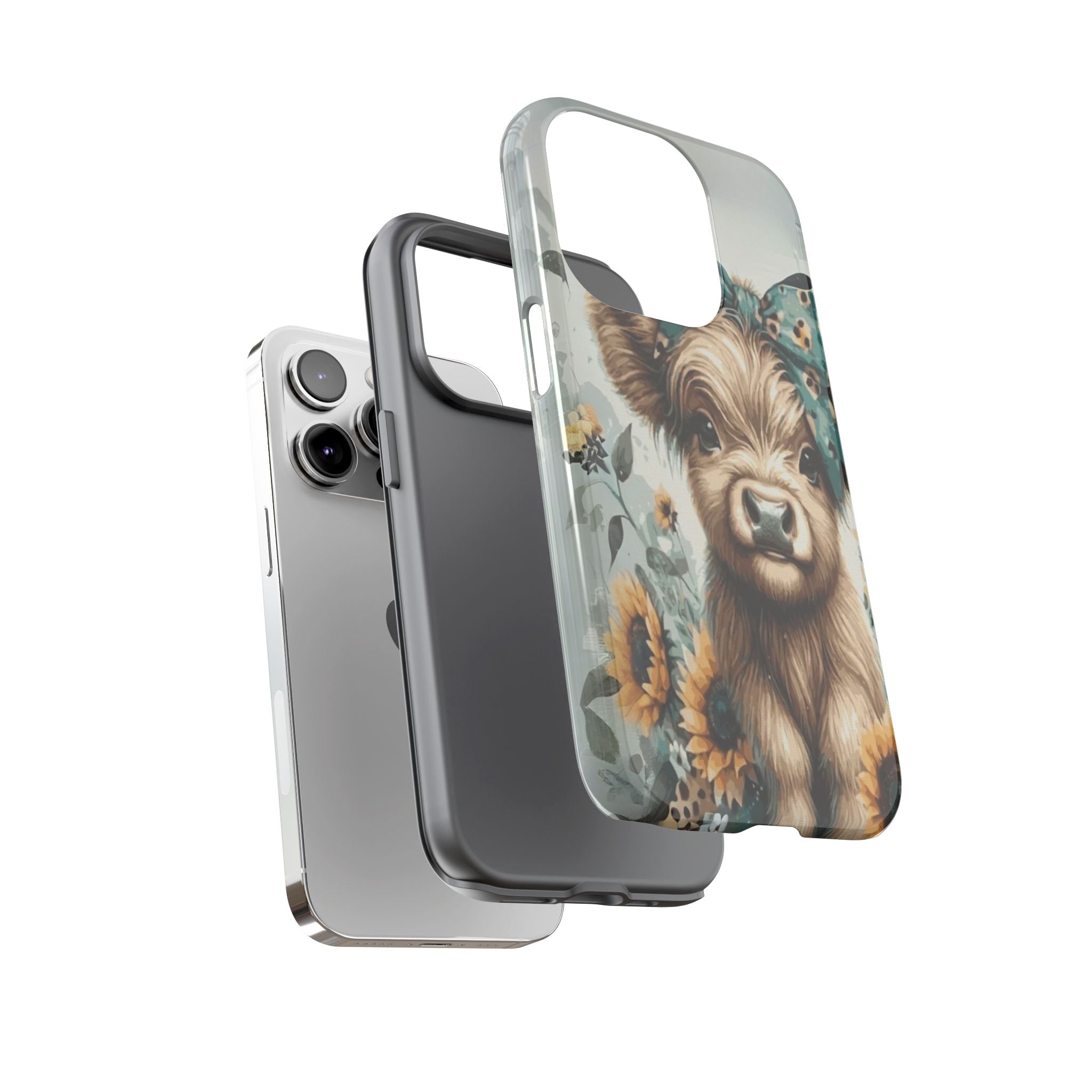 Adorable Cow Phone Case – Floral Farmhouse Design, Cute Animal Lover Gift