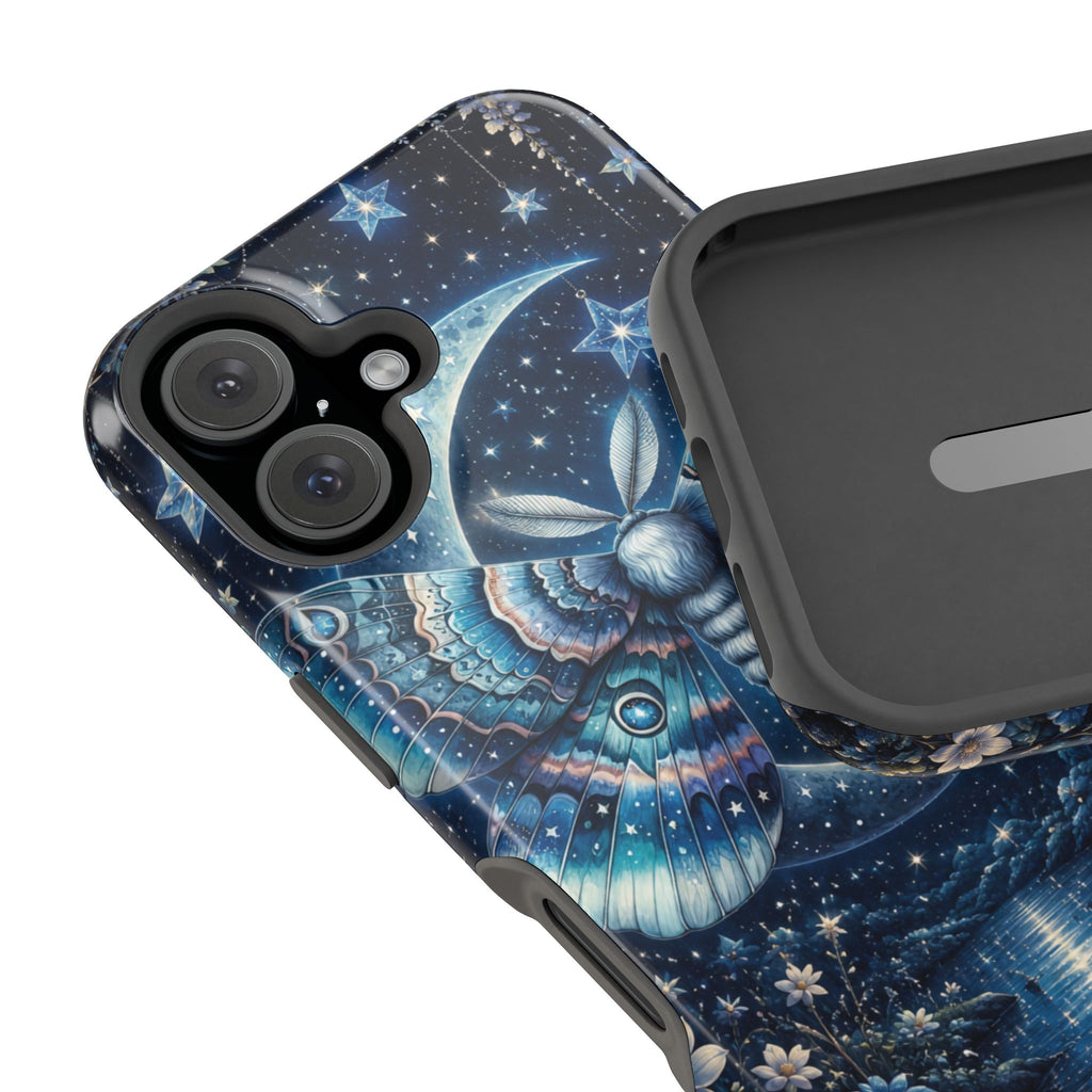 Mystic Moth Moon Phone Case – Night Sky MagSafe-Compatible Cover