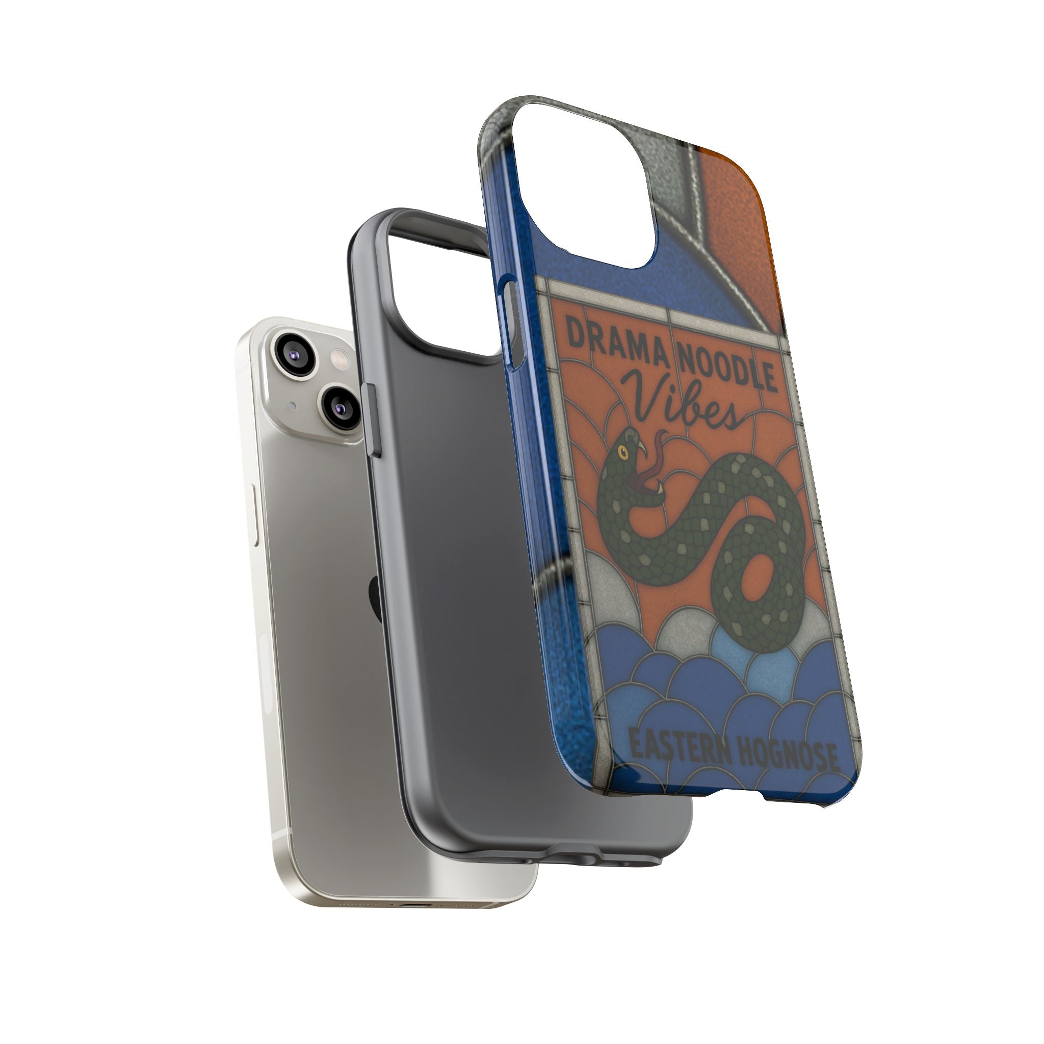 Stained Glass Snake Phone Case – Vibrant Drama Noodle Aesthetic Cover