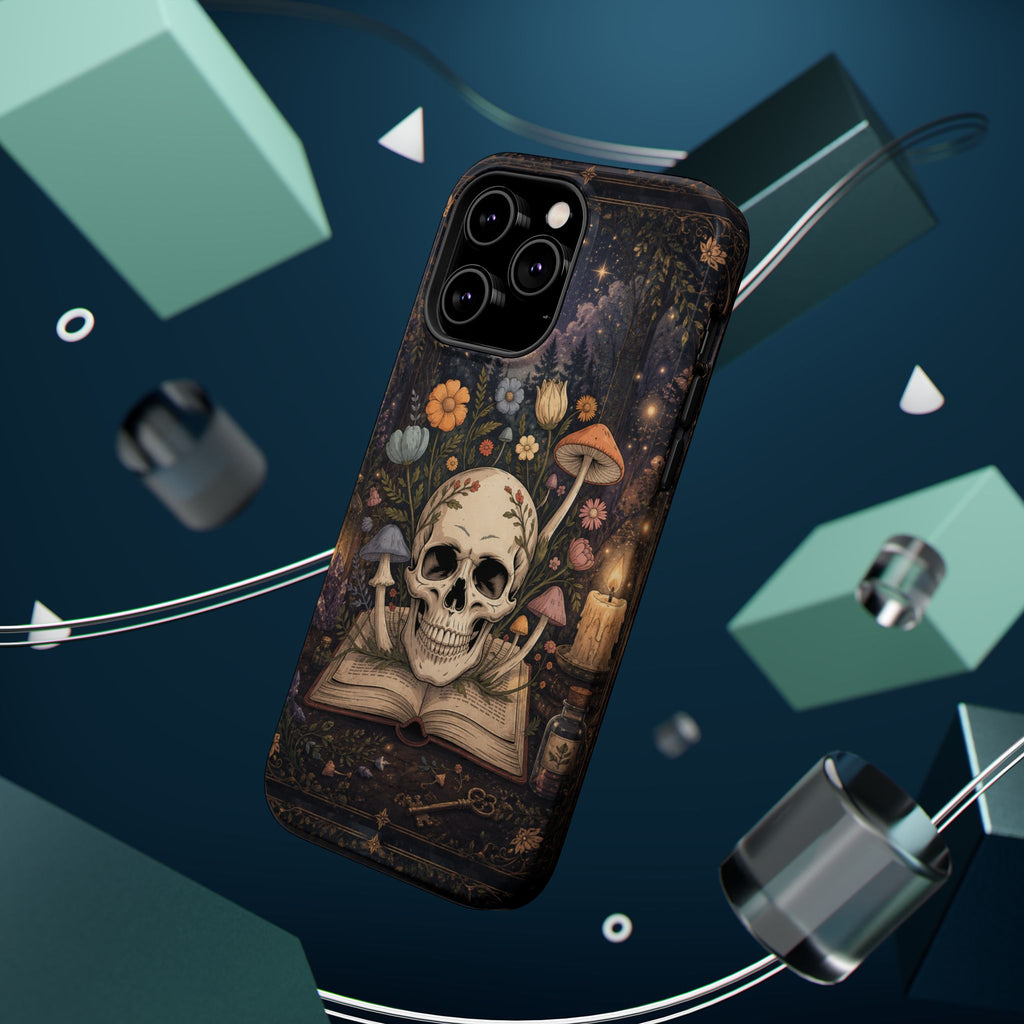 Skull & Mushroom Phone Case – Gothic MagSafe-Compatible Impact-Resistant Case
