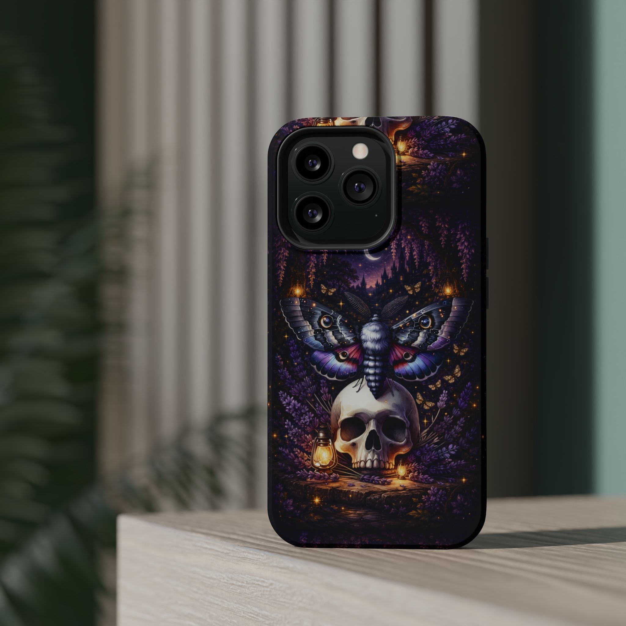 Moth & Skull Phone Case – Dark Mystical MagSafe-Compatible Cover