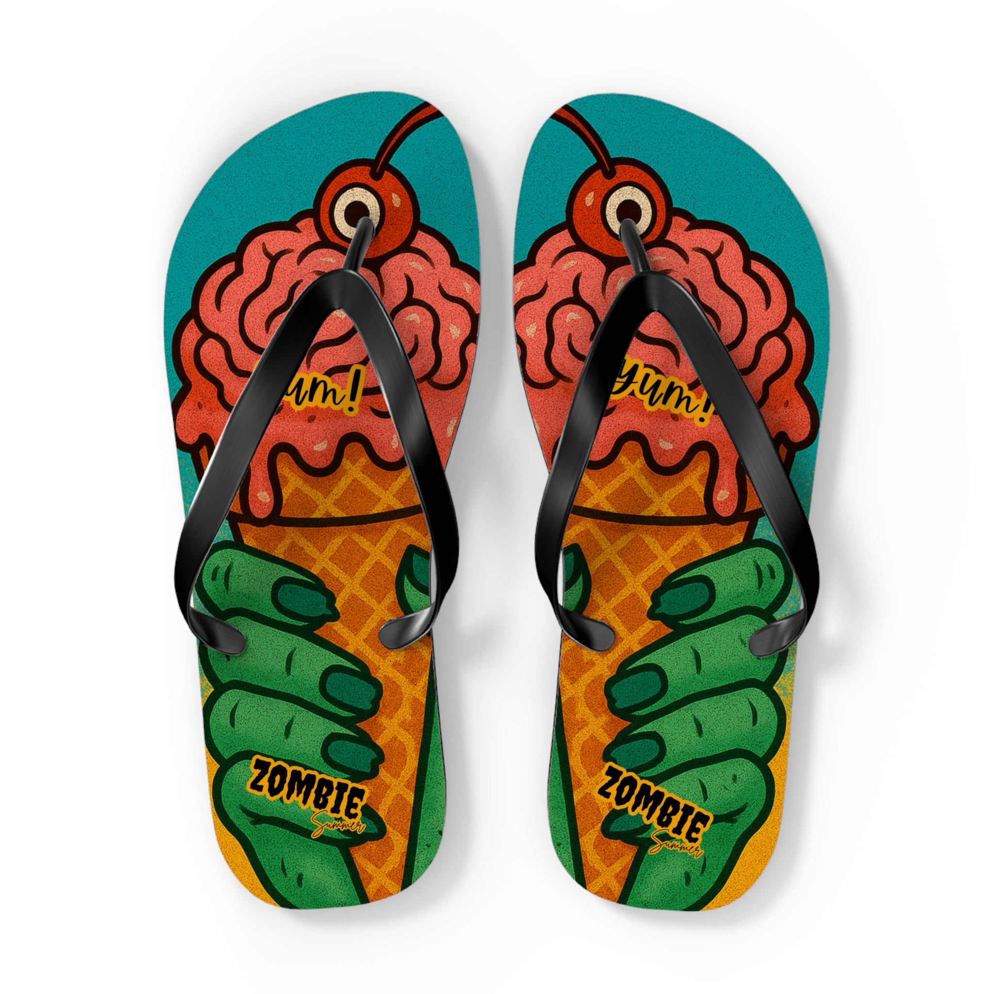 Zombie Ice Cream Flip Flops - Fun Summerween Footwear