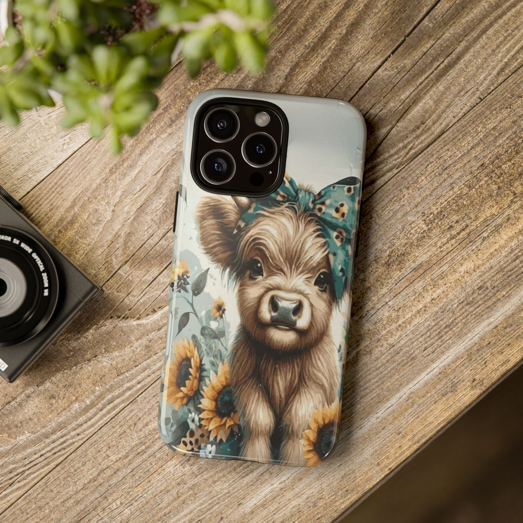 Adorable Cow Phone Case – Floral Farmhouse Design, Cute Animal Lover Gift