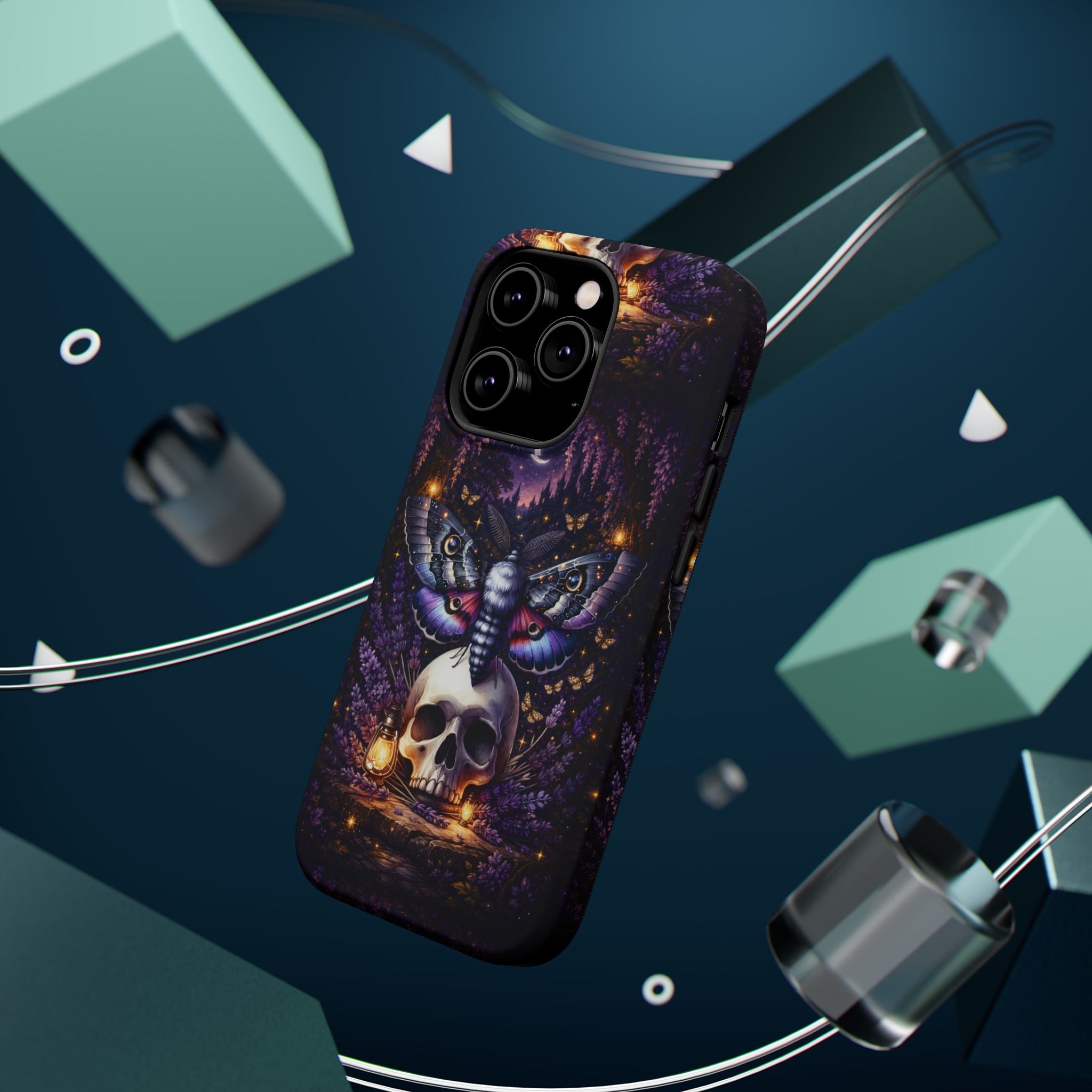 Moth & Skull Phone Case – Dark Mystical MagSafe-Compatible Cover