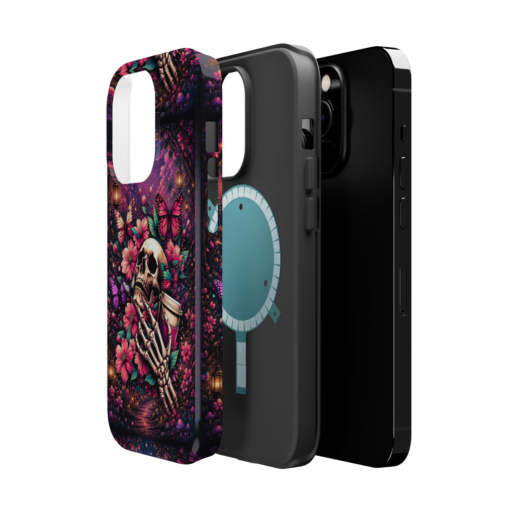 Skull & Butterflies Phone Case – Gothic Floral MagSafe-Compatible Case