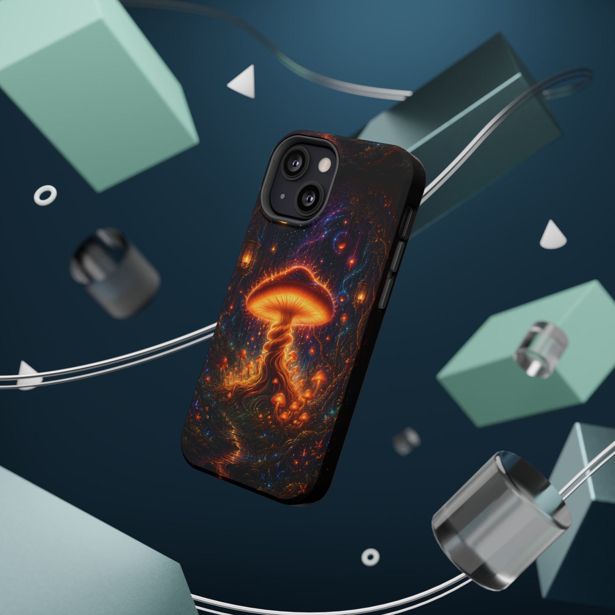 Psychedelic Glowing Mushroom Phone Case – MagSafe Galaxy Art Cover