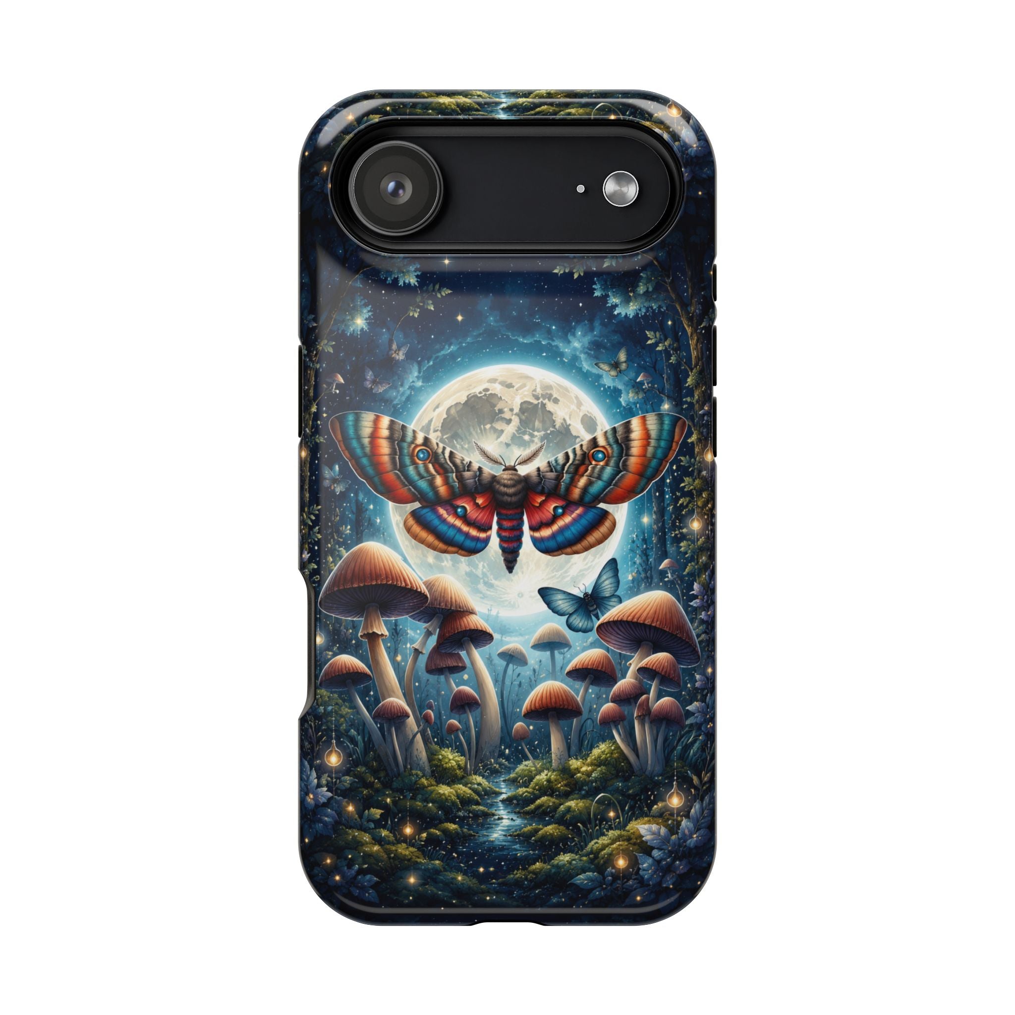 Mystic Moth Moon Phone Case – Whimsical MagSafe-Compatible Cover