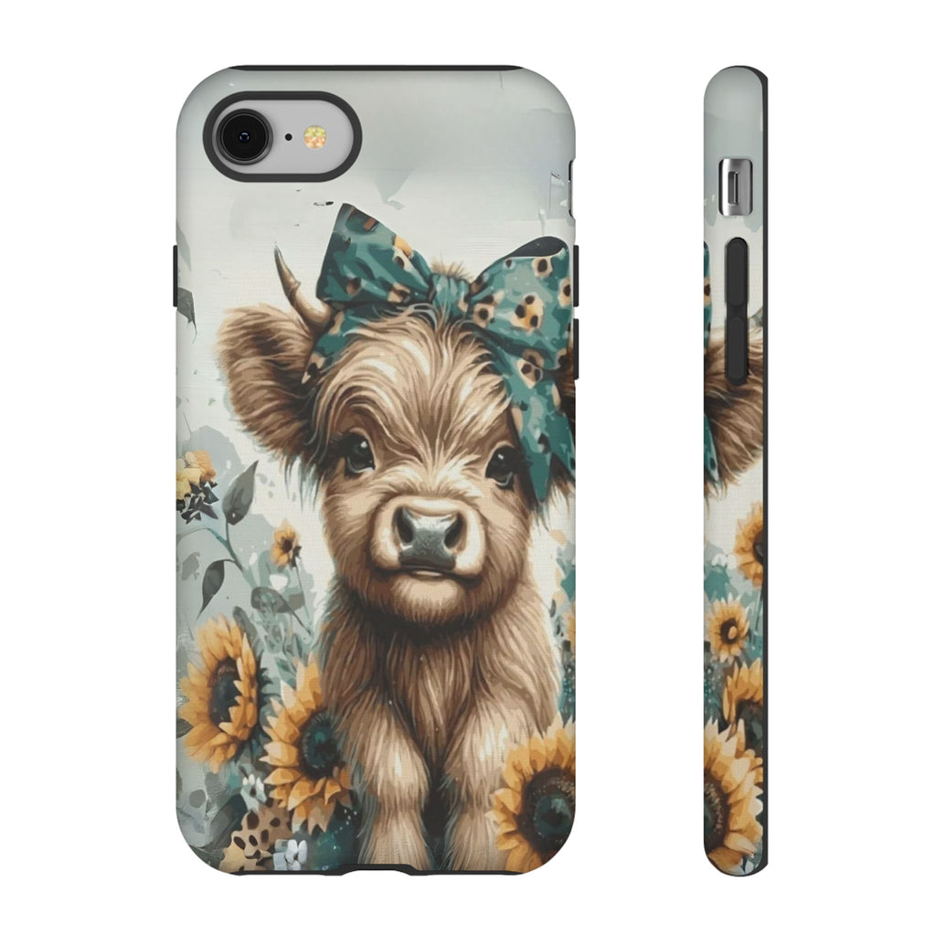 Adorable Cow Phone Case – Floral Farmhouse Design, Cute Animal Lover Gift