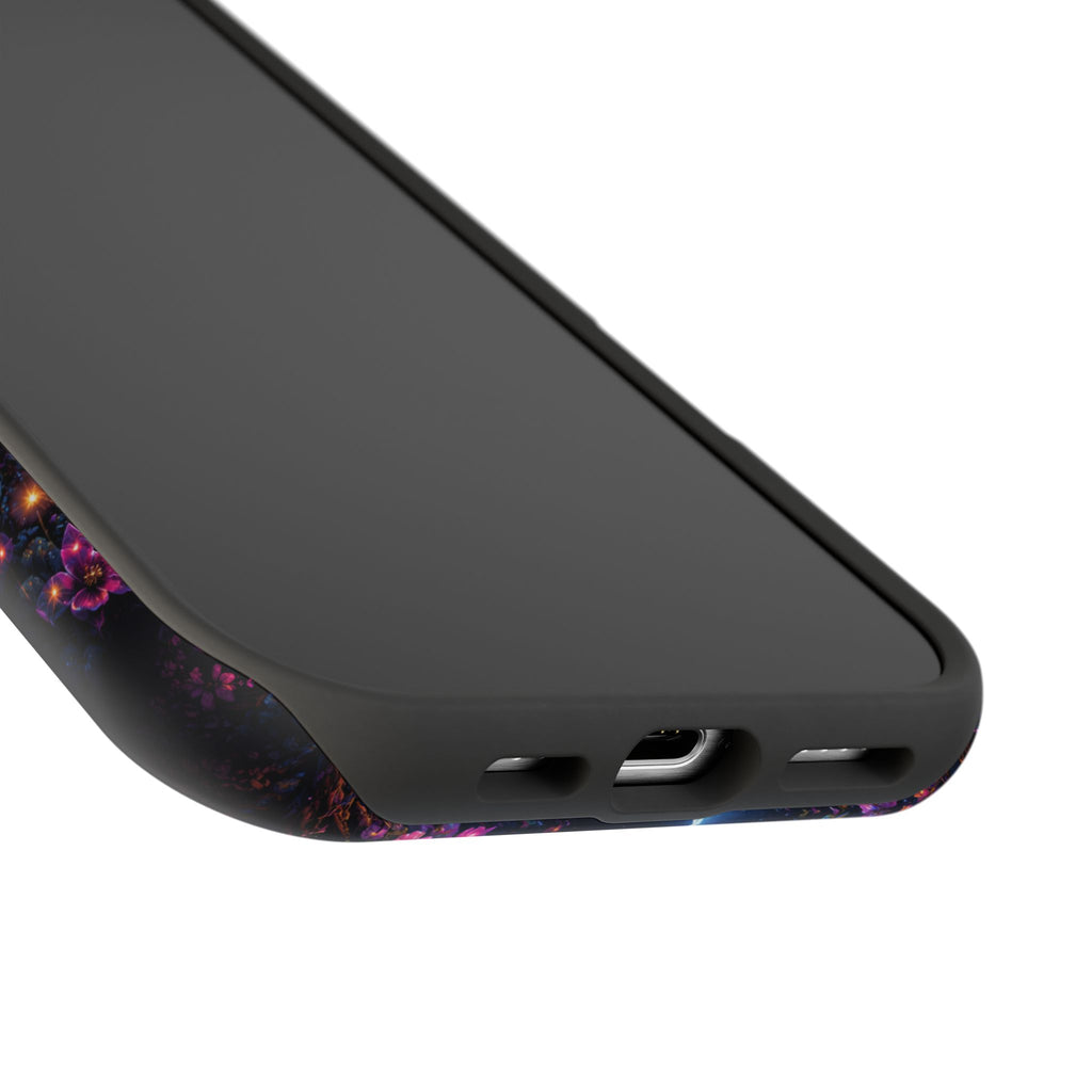Skull & Cherry Blossom Phone Case – Floral Gothic MagSafe Cover