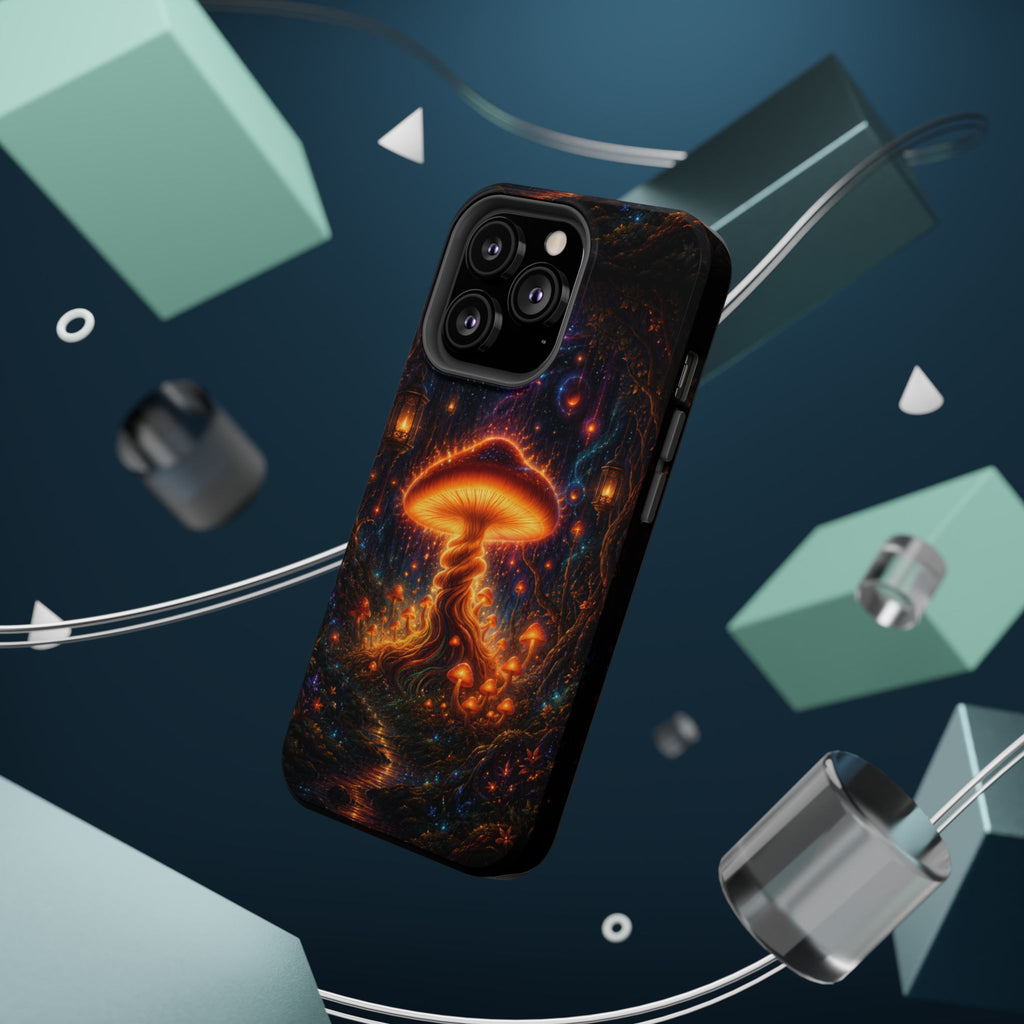 Psychedelic Glowing Mushroom Phone Case – MagSafe Galaxy Art Cover