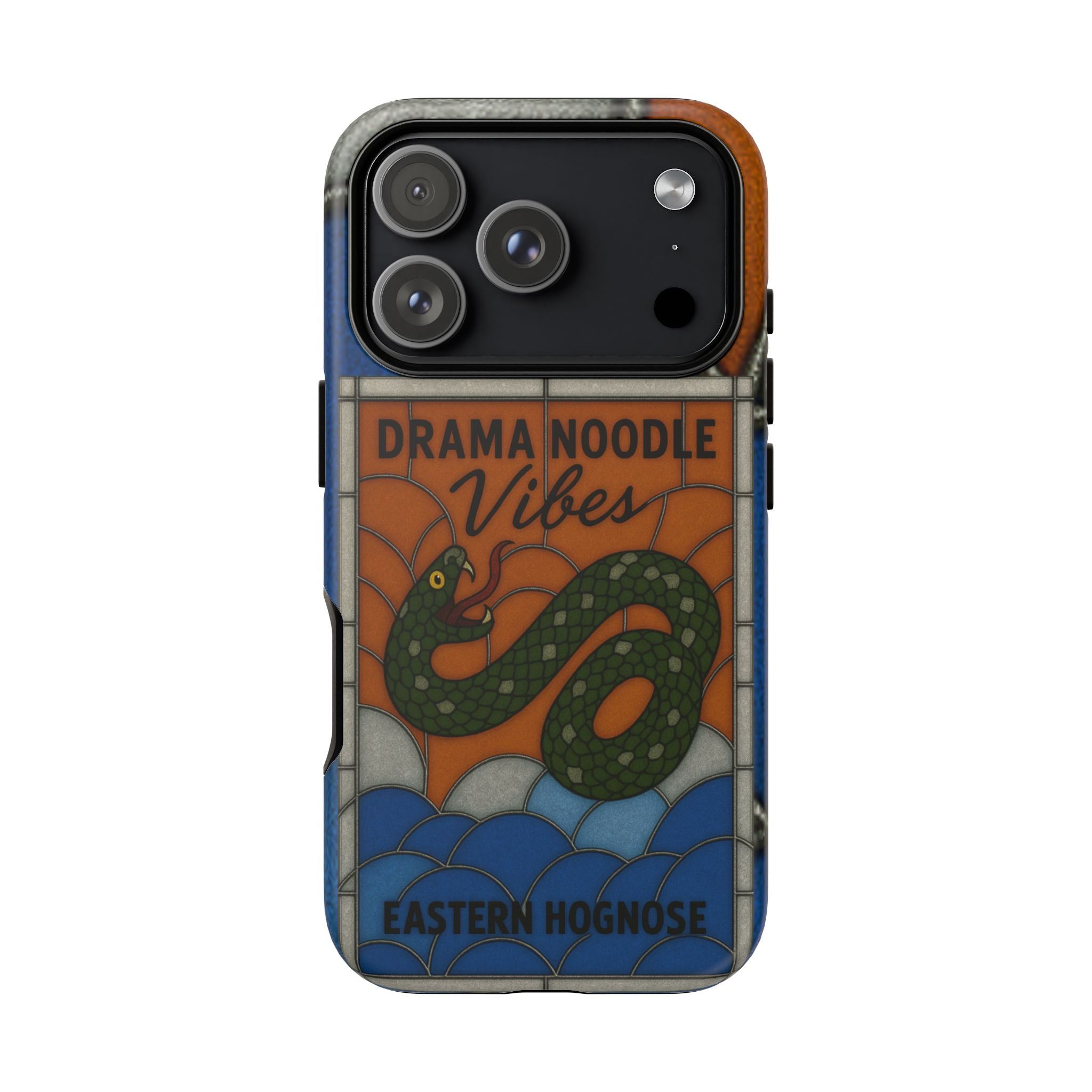 Stained Glass Snake Phone Case – Vibrant Drama Noodle Aesthetic Cover