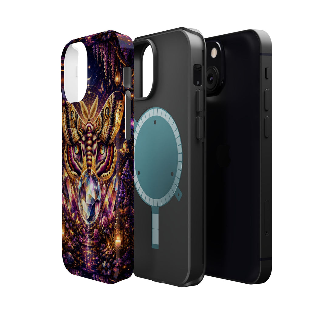 Mystic Moth Crystal Phone Case – Jewel-Toned MagSafe-Compatible Cover