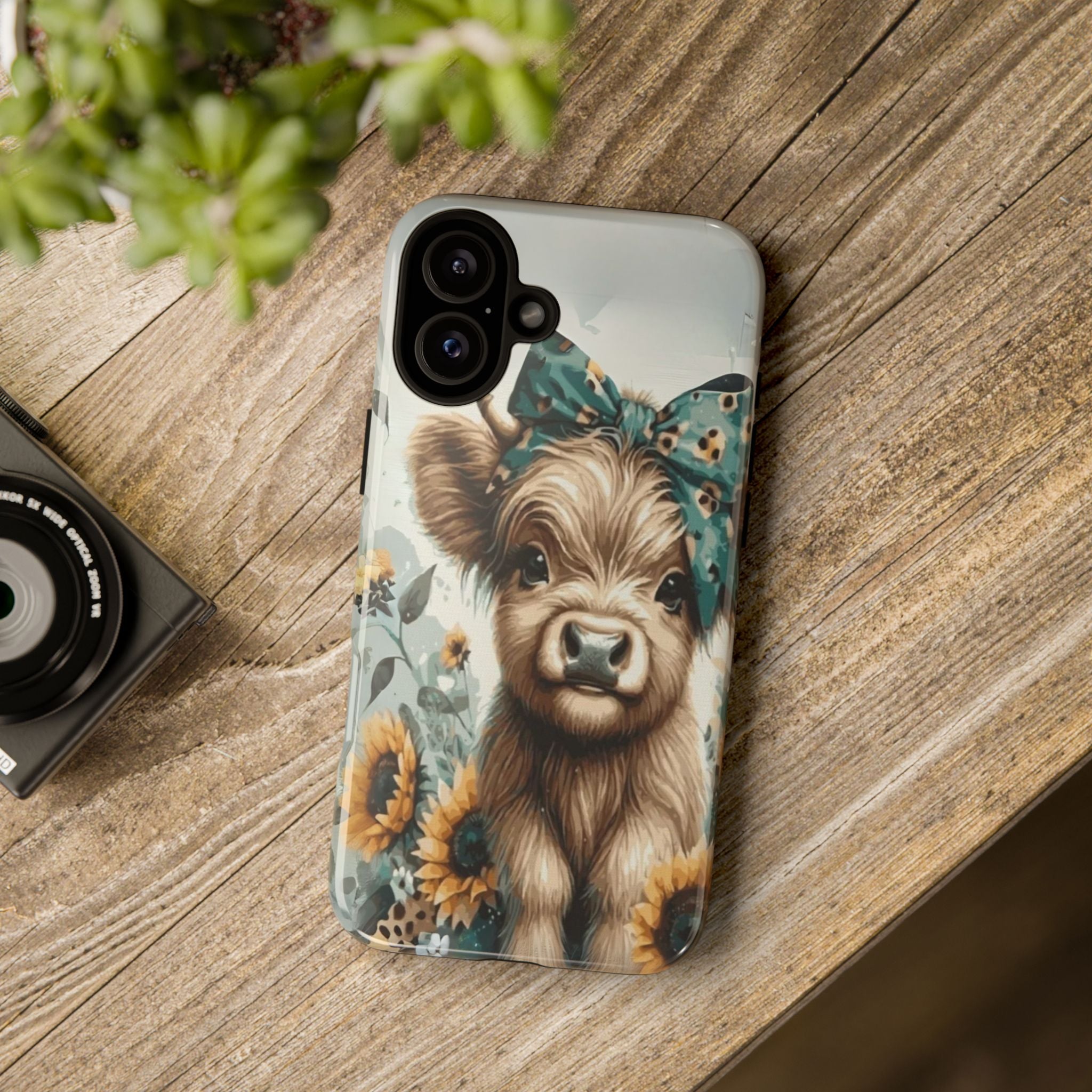 Adorable Cow Phone Case – Floral Farmhouse Design, Cute Animal Lover Gift