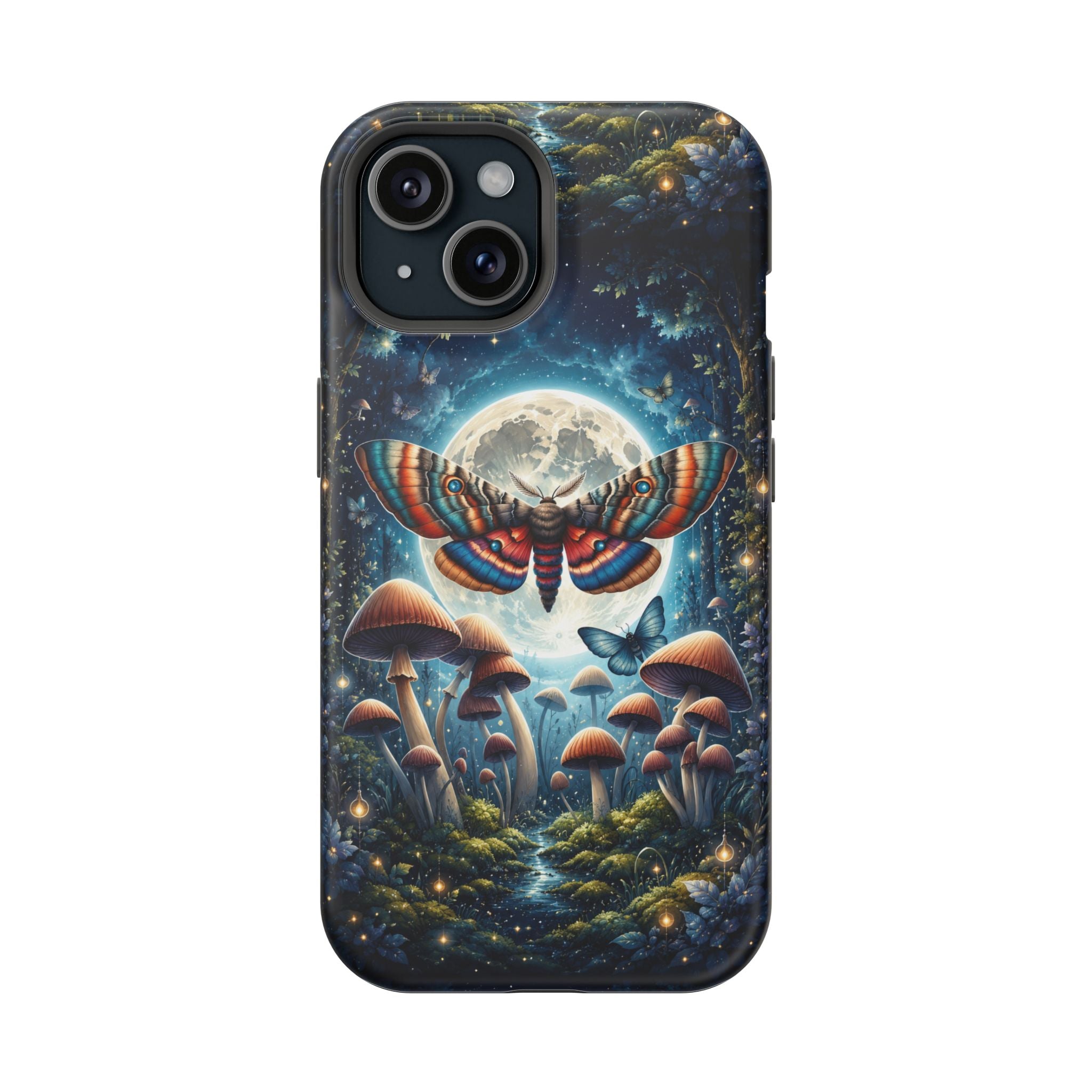 Mystic Moth Moon Phone Case – Whimsical MagSafe-Compatible Cover