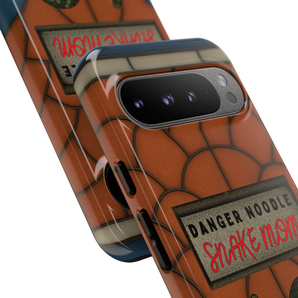 Danger Noodle Snake Mom Phone Case | Snakes Are Beautiful |Stained Glass Snake Art | Funny Snake Lover Gift |  Reptile Mom Phone Cover