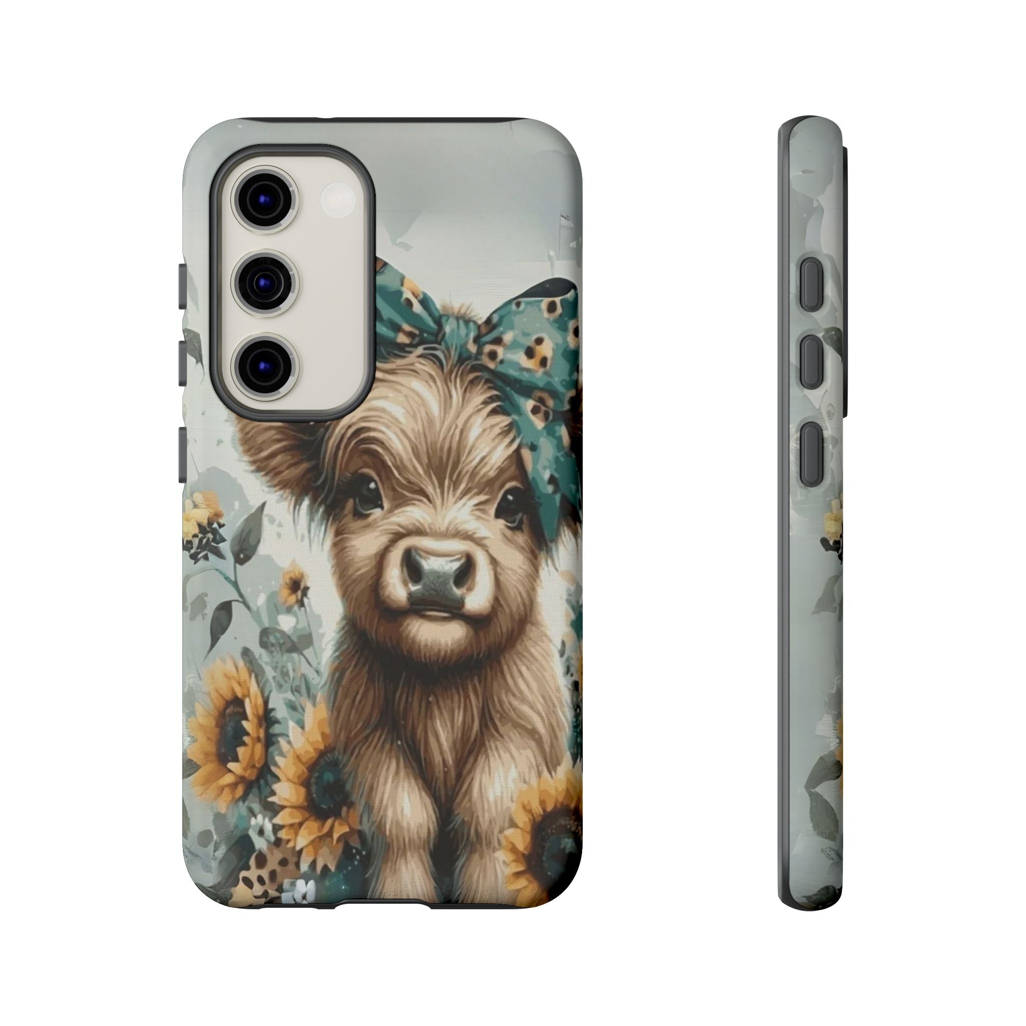 Adorable Cow Phone Case – Floral Farmhouse Design, Cute Animal Lover Gift