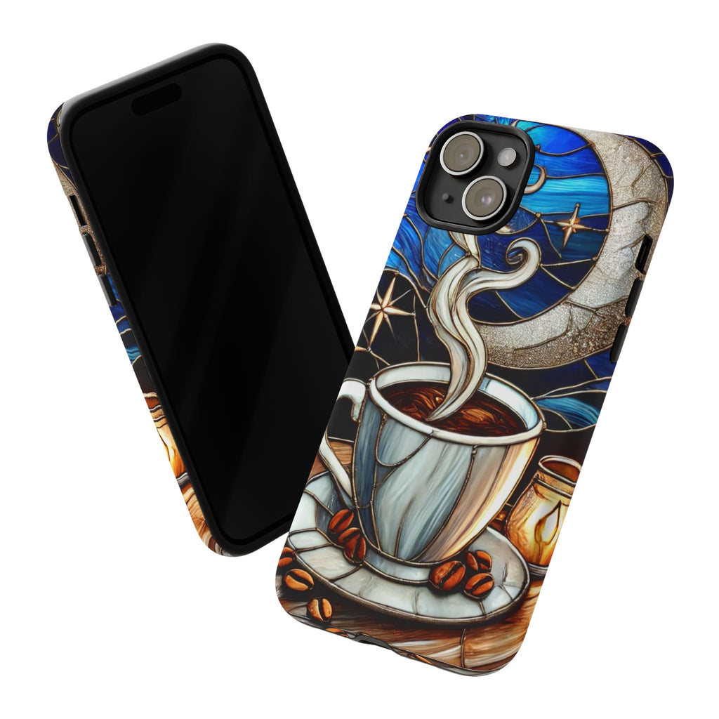 Stained Glass Coffee Phone Case – Cozy Artistic Design for Coffee Lovers