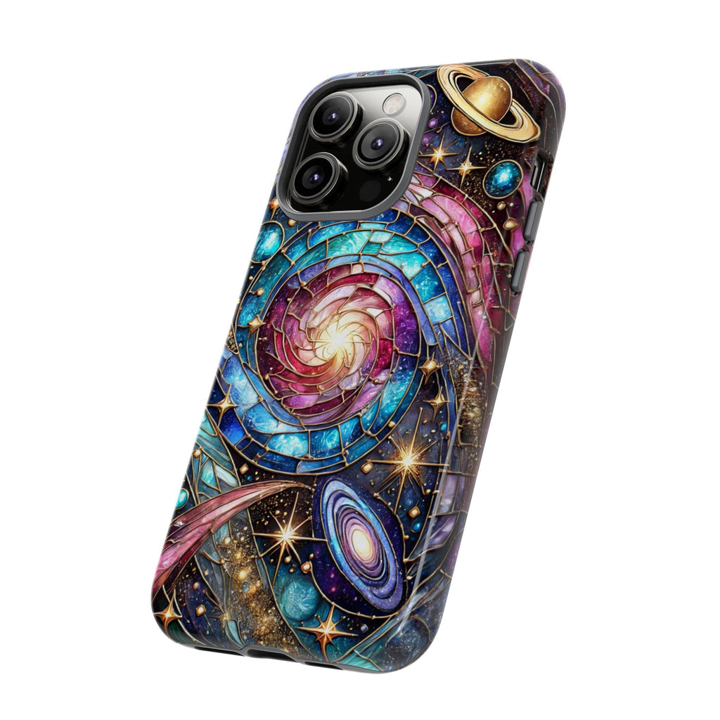 Galaxy Swirl Stained Glass Phone Case – Cosmic Celestial Cover