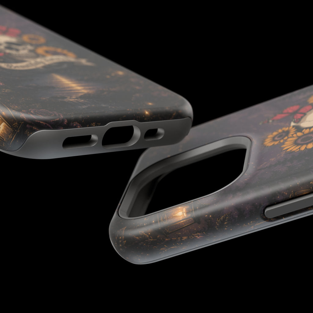 Skull, Sunflowers & Butterflies Phone Case – "Beautifully Twisted" MagSafe Cover