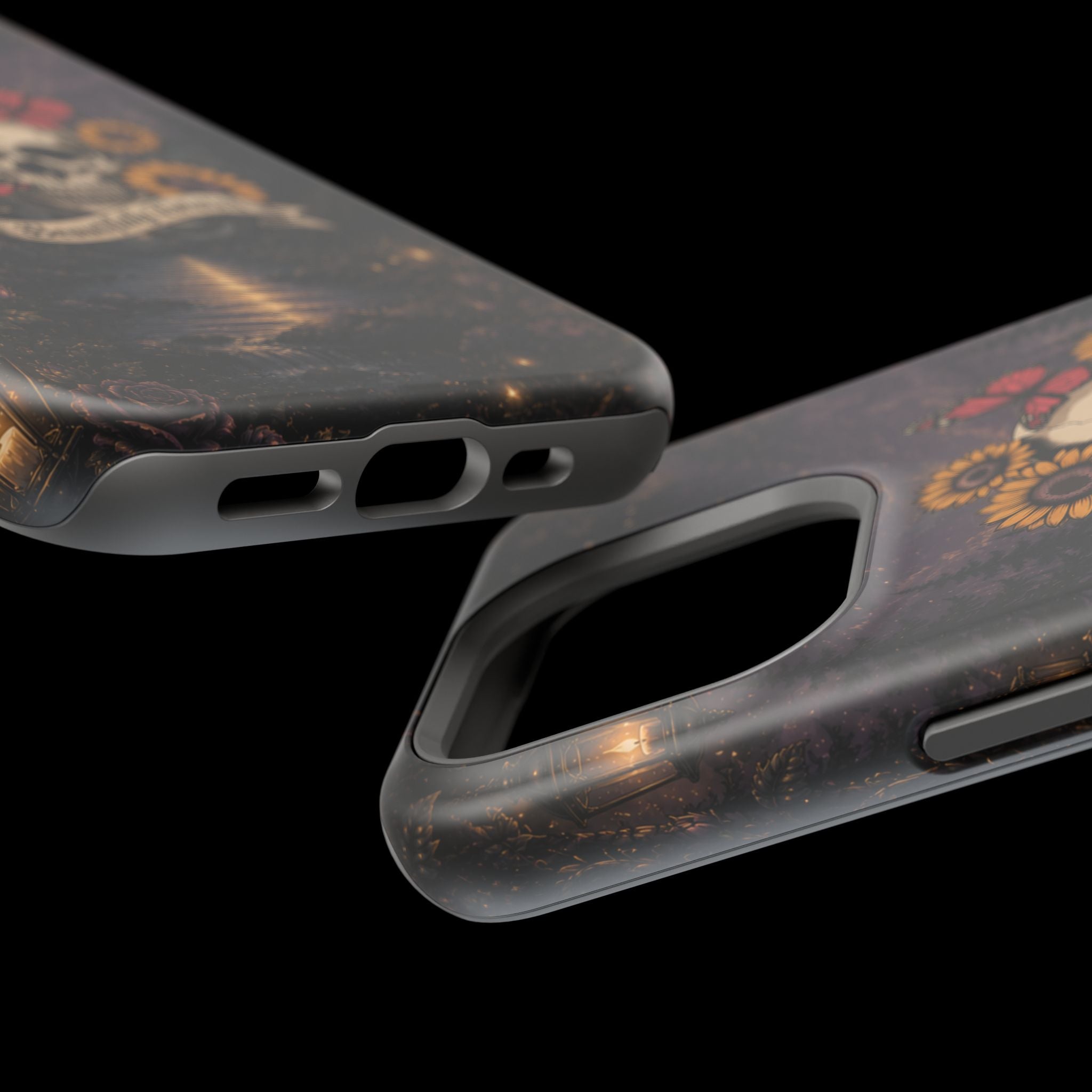 Skull, Sunflowers & Butterflies Phone Case – "Beautifully Twisted" MagSafe Cover