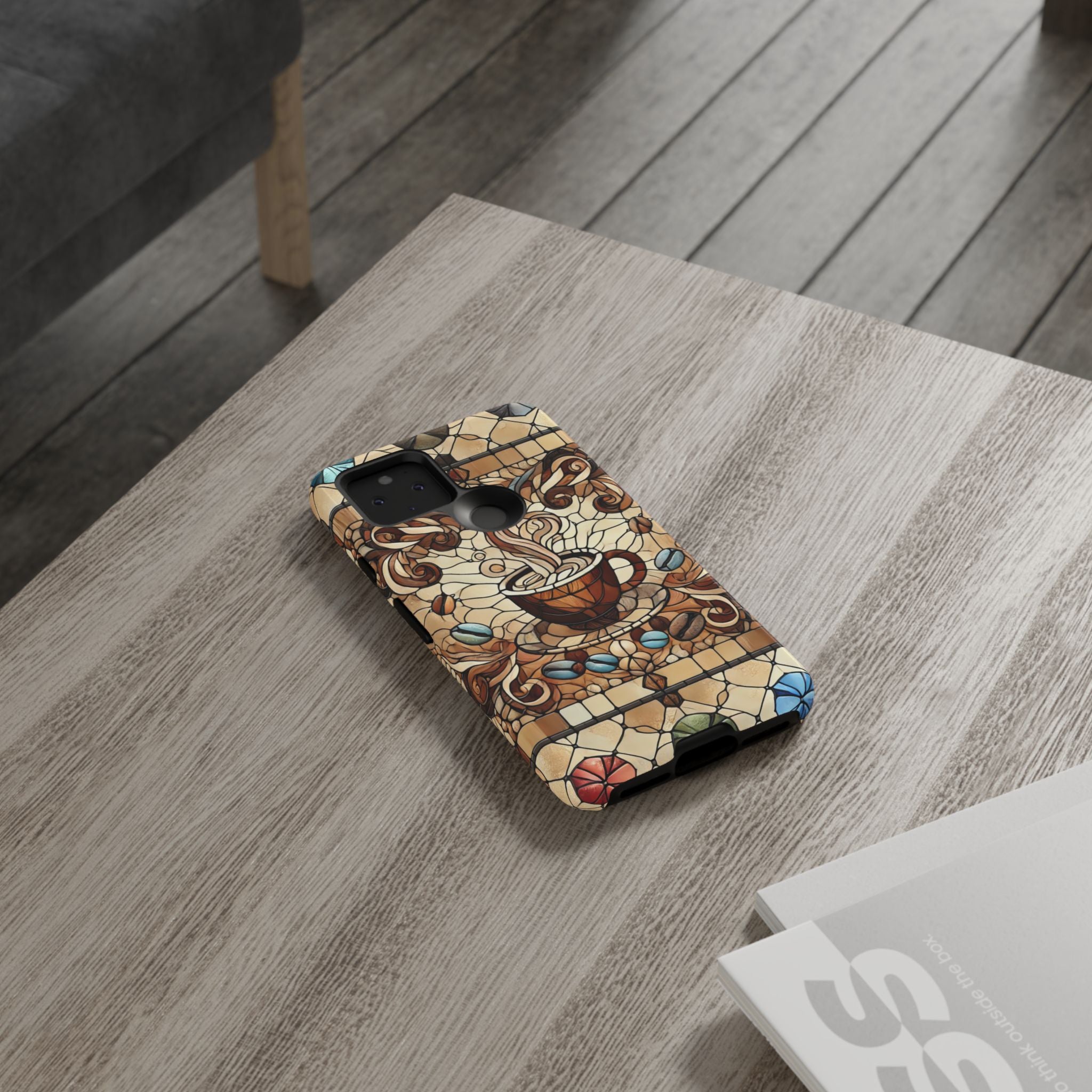Stained Glass Coffee Android Phone Case – Shockproof TPU, 3D Wrap