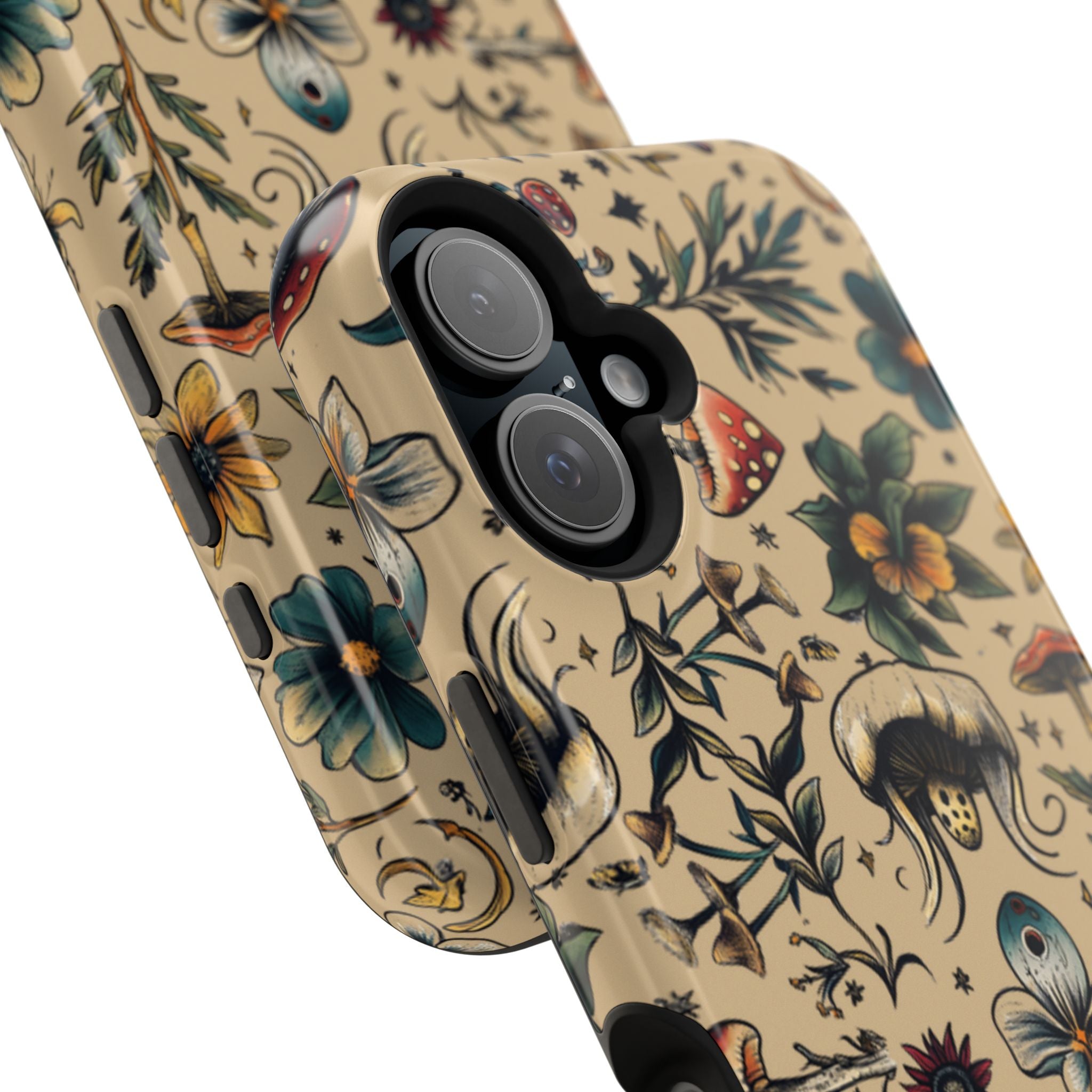 Vintage Botanical Mushroom Phone Case – MagSafe-Compatible Cover