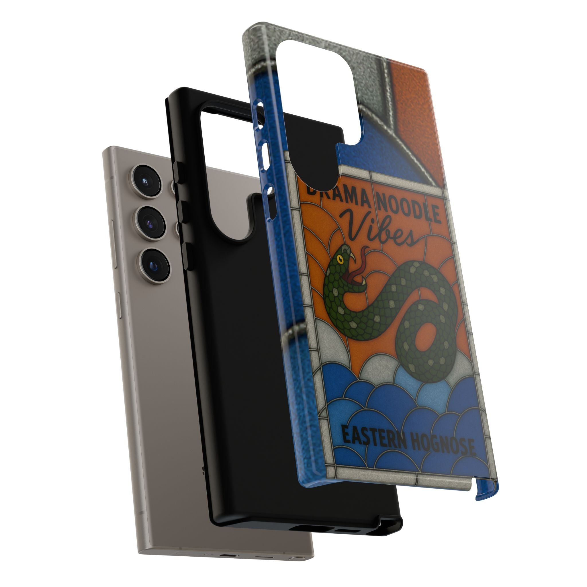 Stained Glass Snake Phone Case – Vibrant Drama Noodle Aesthetic Cover