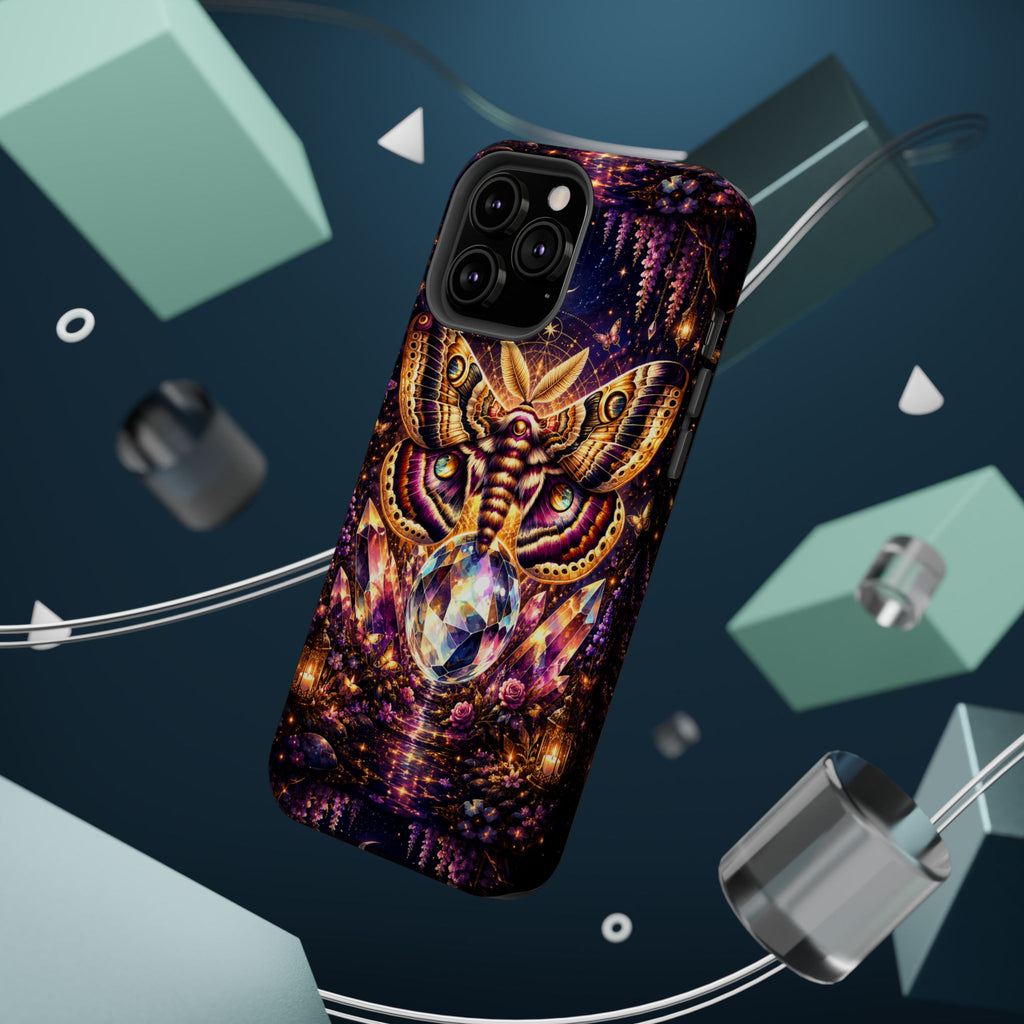 Mystic Moth Crystal Phone Case – Jewel-Toned MagSafe-Compatible Cover