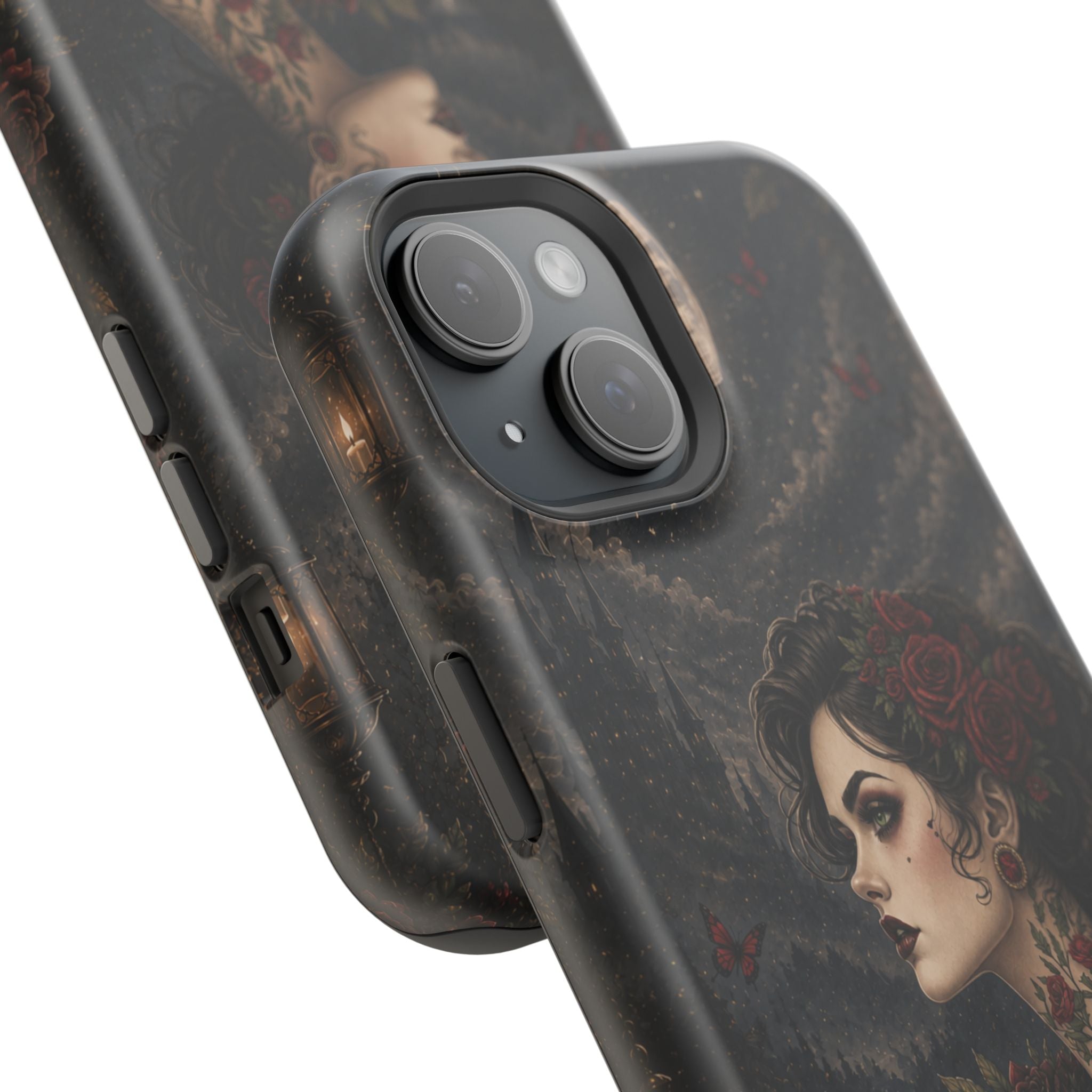 Gothic Rose Portrait Phone Case – Dark Romance MagSafe-Compatible Cover