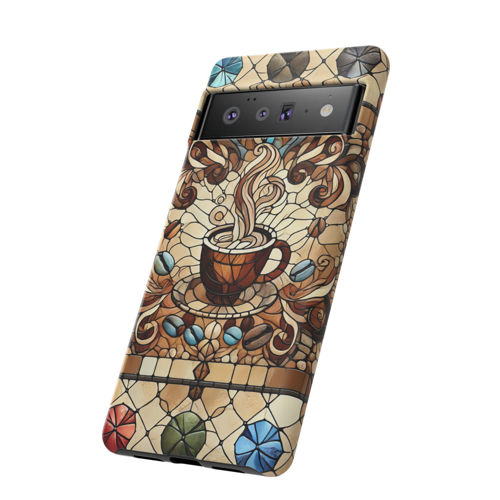 Stained Glass Coffee Android Phone Case – Shockproof TPU, 3D Wrap