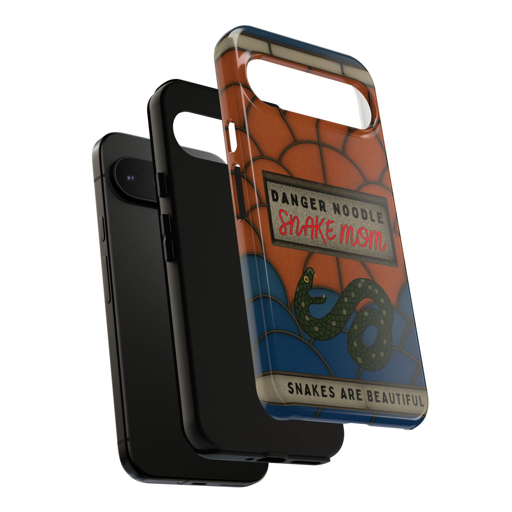 Danger Noodle Snake Mom Phone Case | Snakes Are Beautiful |Stained Glass Snake Art | Funny Snake Lover Gift |  Reptile Mom Phone Cover