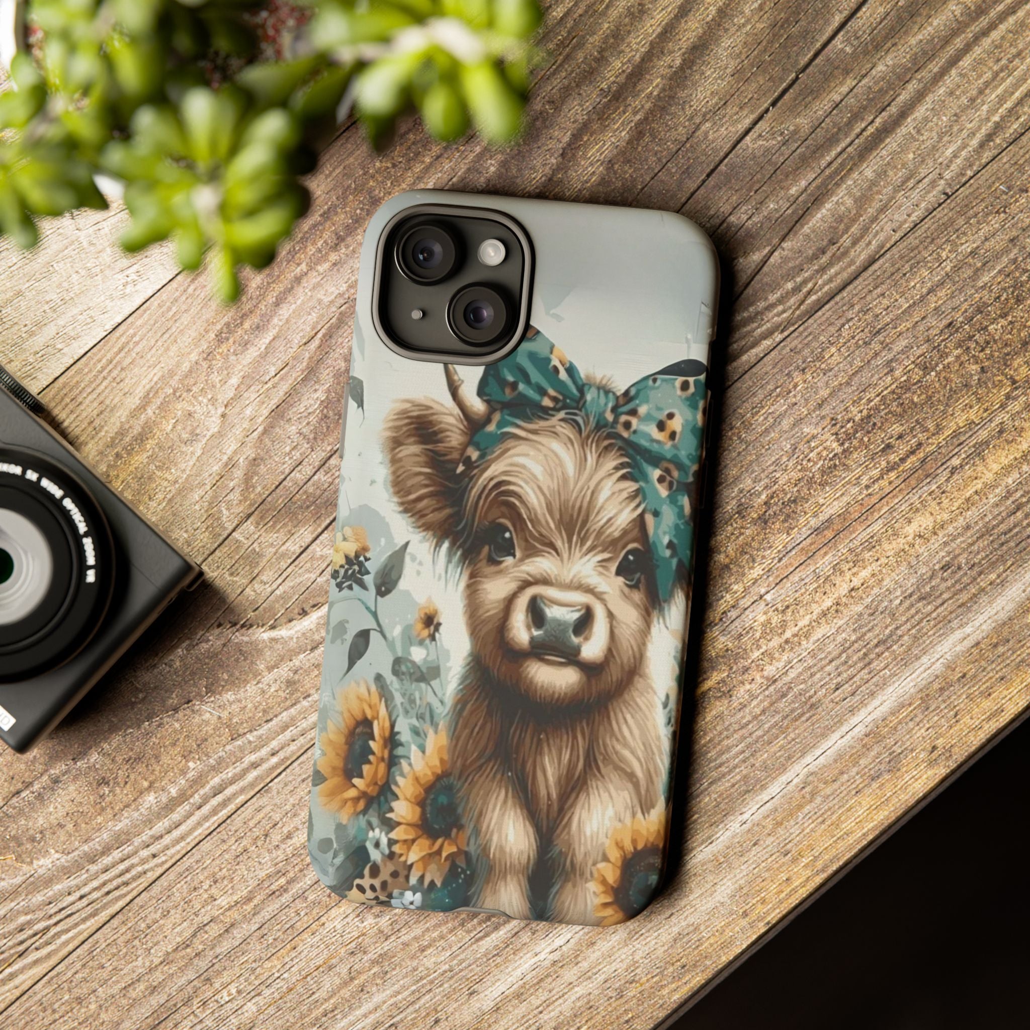 Adorable Cow Phone Case – Floral Farmhouse Design, Cute Animal Lover Gift