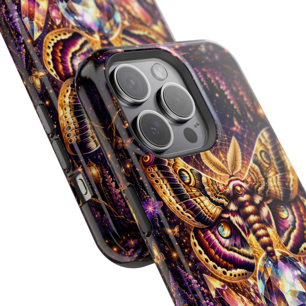 Mystic Moth Crystal Phone Case – Jewel-Toned MagSafe-Compatible Cover