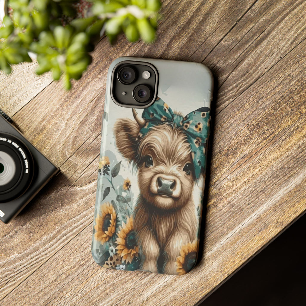 Adorable Cow Phone Case – Floral Farmhouse Design, Cute Animal Lover Gift