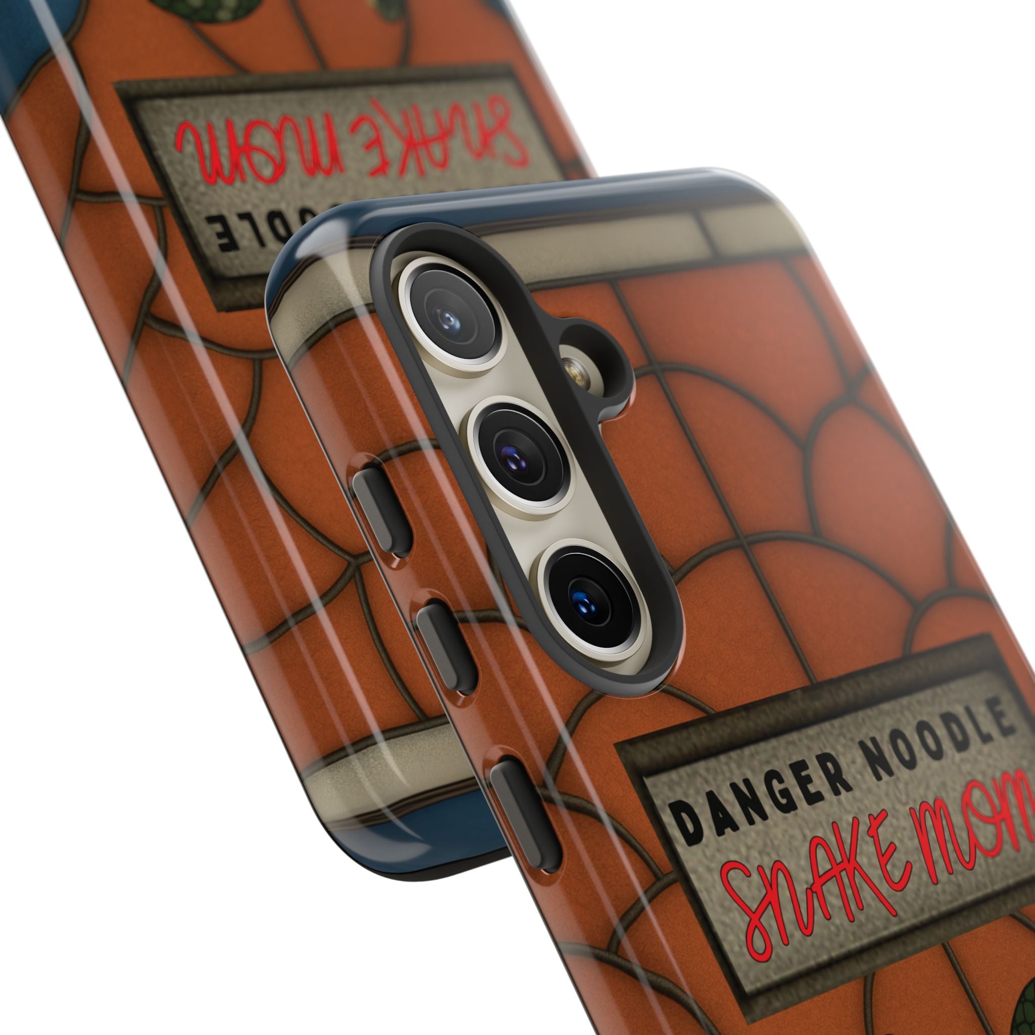 Danger Noodle Snake Mom Phone Case | Snakes Are Beautiful |Stained Glass Snake Art | Funny Snake Lover Gift |  Reptile Mom Phone Cover