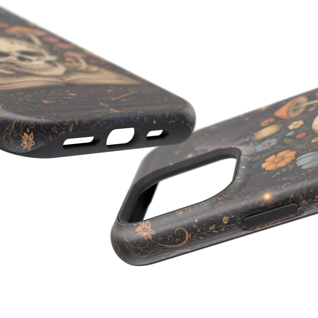 Skull & Mushroom Phone Case – Gothic MagSafe-Compatible Impact-Resistant Case