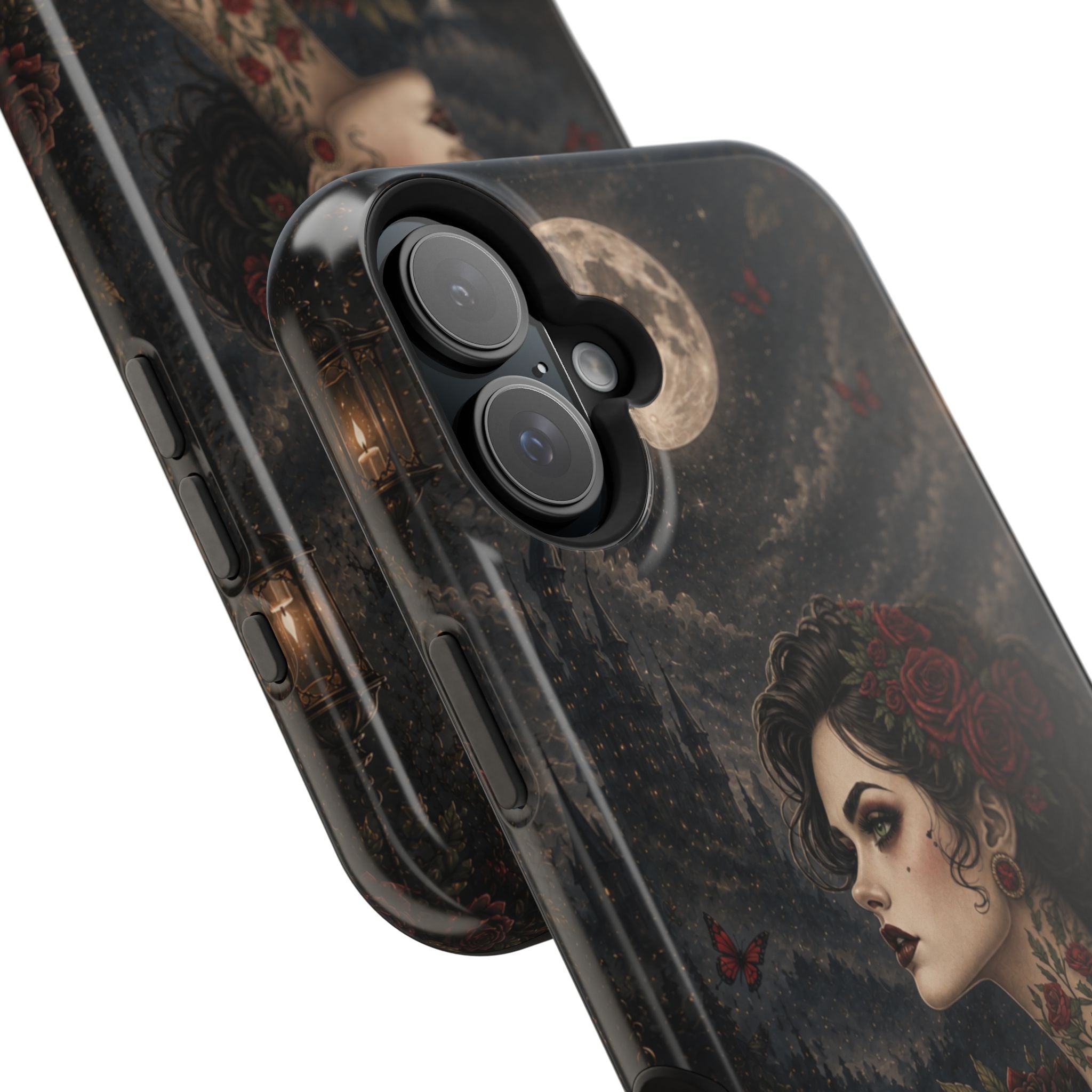 Gothic Rose Portrait Phone Case – Dark Romance MagSafe-Compatible Cover