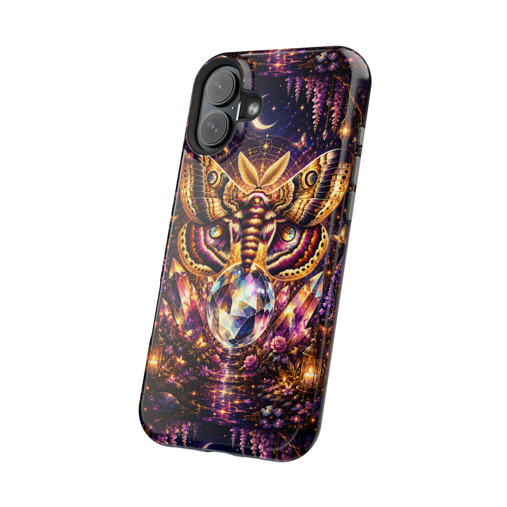 Mystic Moth Crystal Phone Case – Jewel-Toned MagSafe-Compatible Cover
