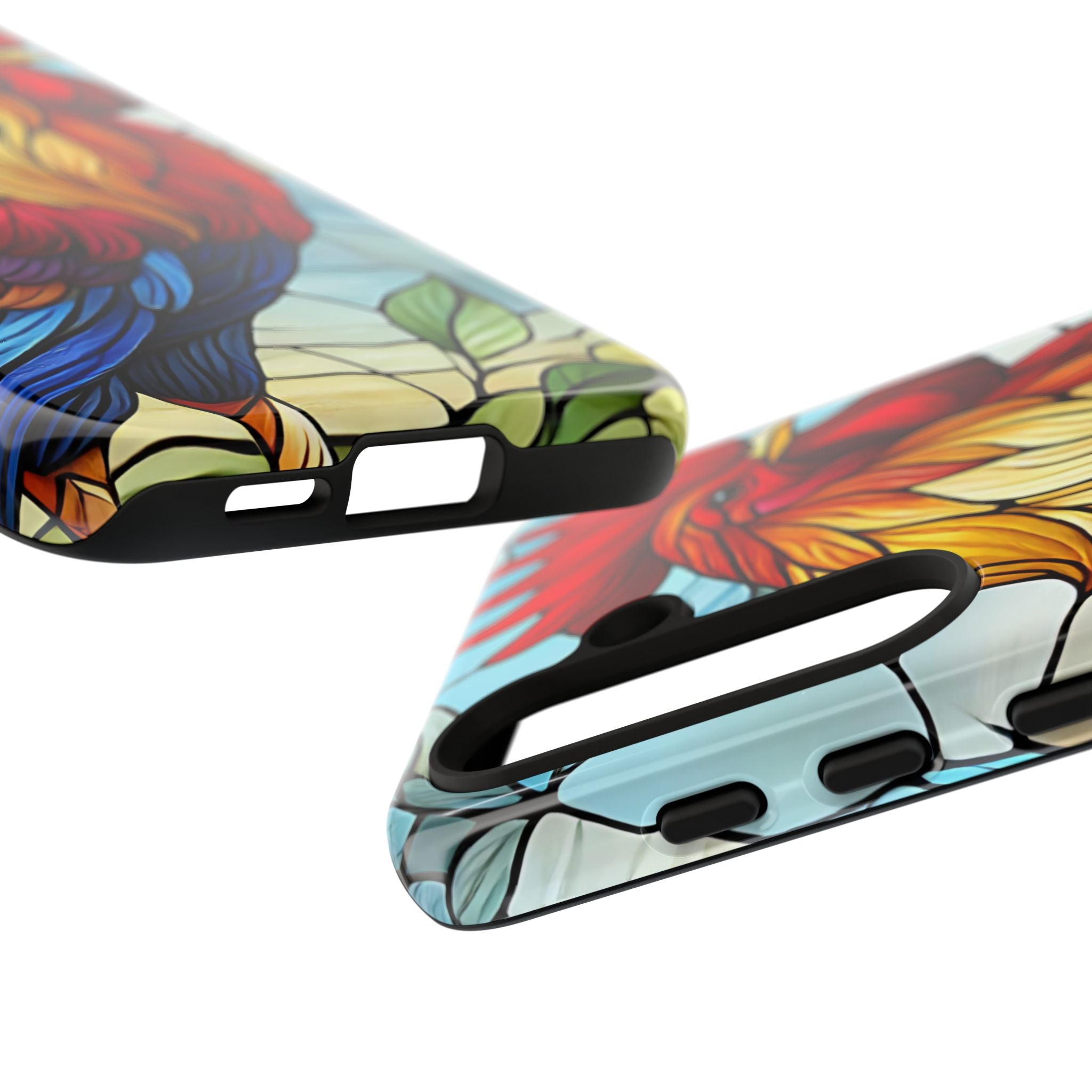 Colorful Stained Glass Rooster Android Case, Tough Protective Phone Cover, Farmhouse Decor Protective Phone Case, Unique Chicken Design