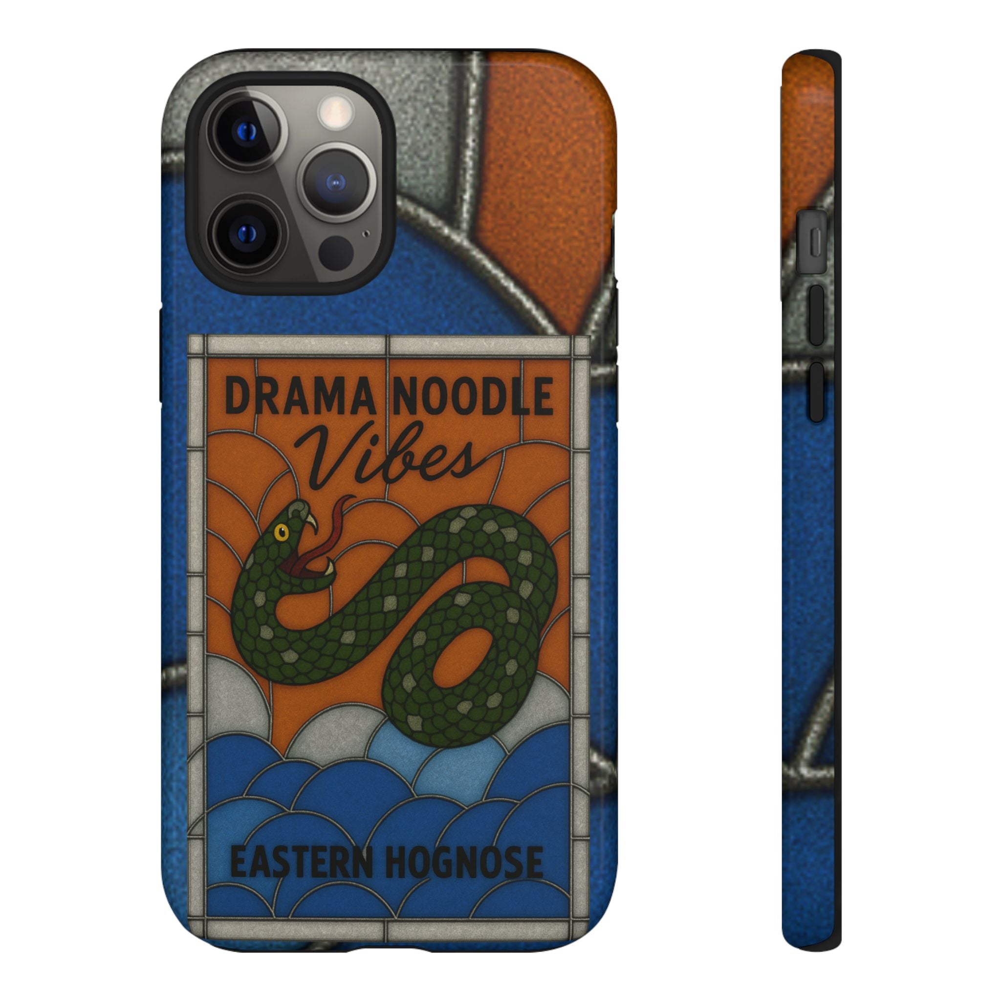Stained Glass Snake Phone Case – Vibrant Drama Noodle Aesthetic Cover