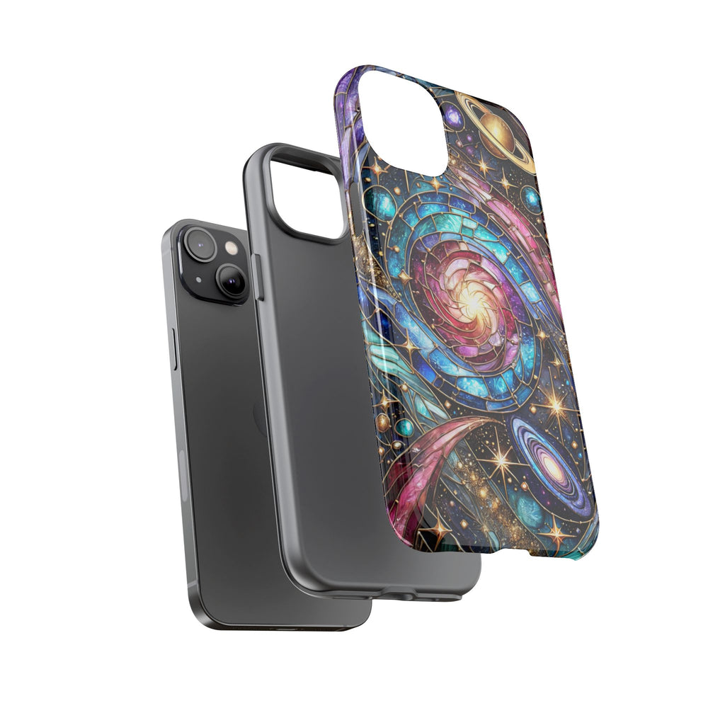 Galaxy Swirl Stained Glass Phone Case – Cosmic Celestial Cover